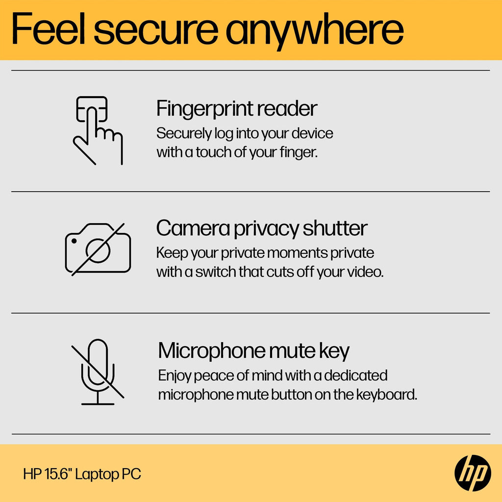 HP 15-FC0018NA Laptop - 39.6 cm (15.6") - AMD Ryzen™ 3 7320U - 4 GB LPDDR5-SDRAM - 128 GB SSD - Wi-Fi 6 - Windows 11 Home in S mode - Black