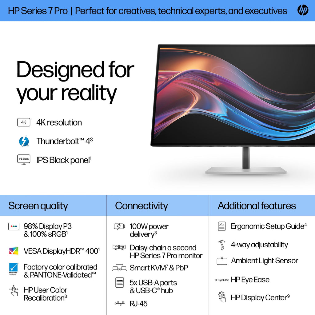 HP Series 7 Pro 727PK - 68.6 cm (27") - 3840 x 2160 pixels 4K Ultra HD LED Monitor