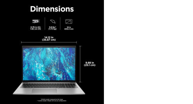 HP ZBook Firefly 16 G11 Mobile workstation - 40.6 cm (16") - Intel Core Ultra 7 155H - 32 GB DDR5-SDRAM - 1 TB SSD - NVIDIA RTX A500 - Wi-Fi 6E - Windows 11 Pro - Silver