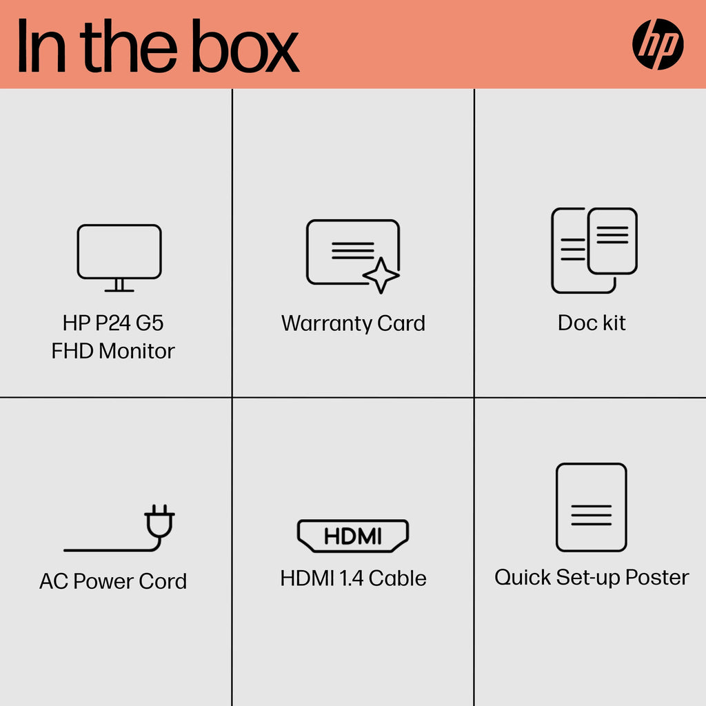 HP P24 G5 - 60.5 cm (23.8") - 1920 x 1080 pixels Full HD LCD Monitor