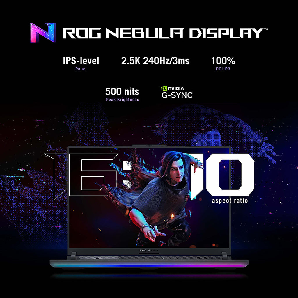 ASUS ROG Strix SCAR 16 Laptop - 40.6 cm (16") - Intel® Core™ i9-14900HX - 32 GB DDR5-SDRAM - 2 TB SSD - NVIDIA GeForce RTX 4080 - Wi-Fi 6E - Windows 11 Home - Black