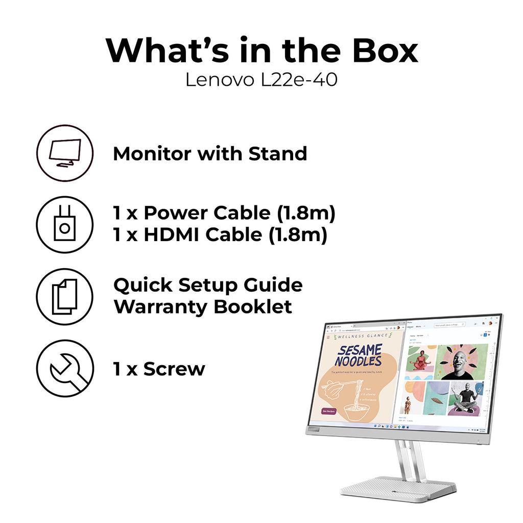 Lenovo L22E-40 - 54.6 cm (21.5") - 1920 x 1080 pixels FHD LCD Monitor