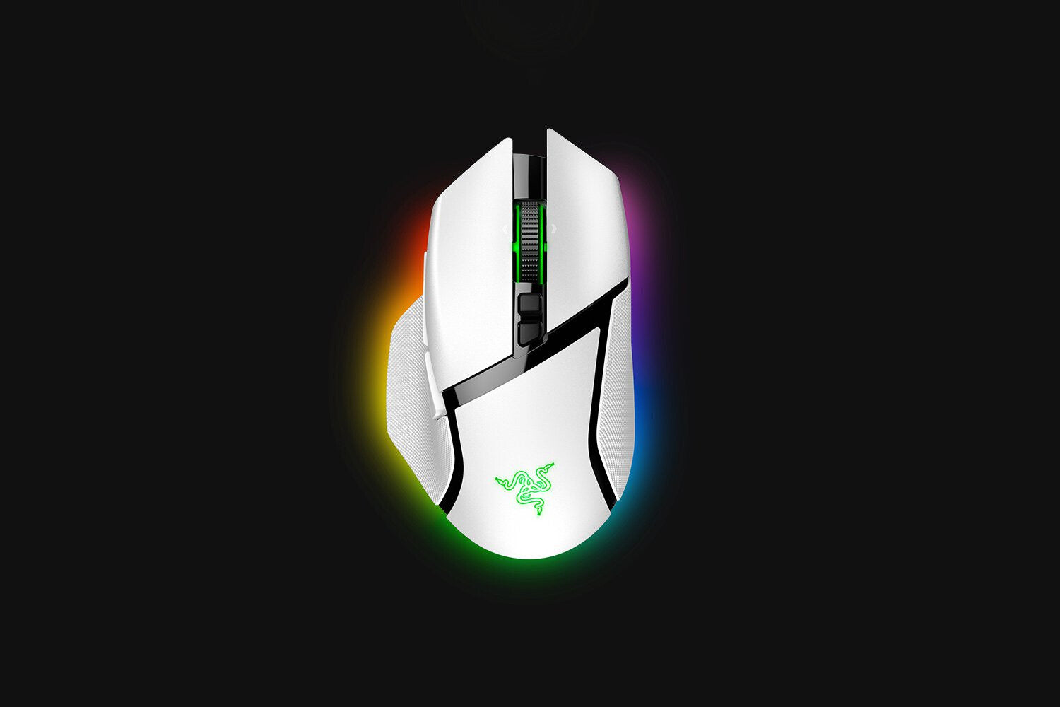 Razer Basilisk V3 Pro - RF Wireless + Bluetooth + USB Type-C Optical Mouse in White- 30,000 DPI
