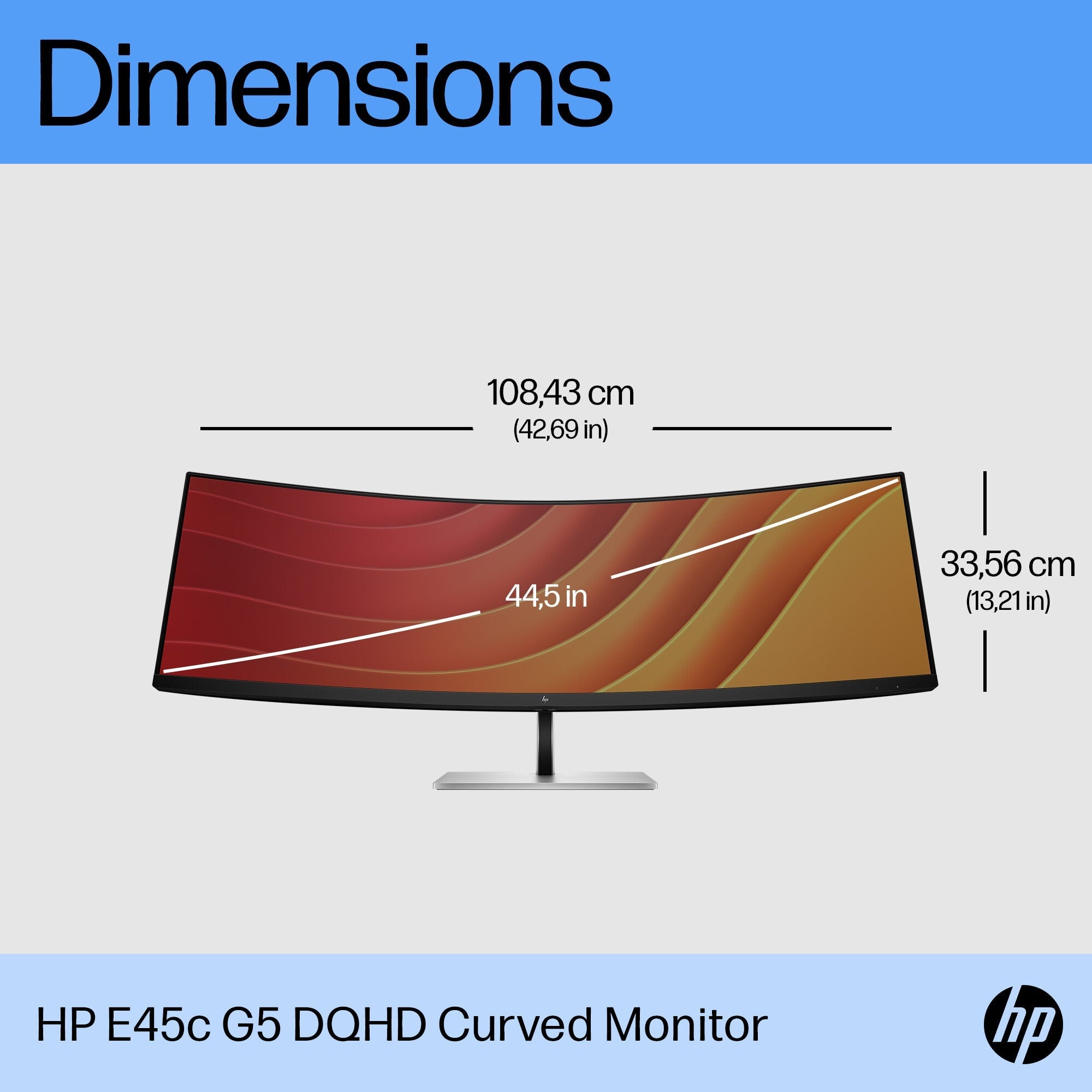 HP E45c G5 - 113 cm (44.5") - 5120 x 1440 pixels DQHD LCD Monitor