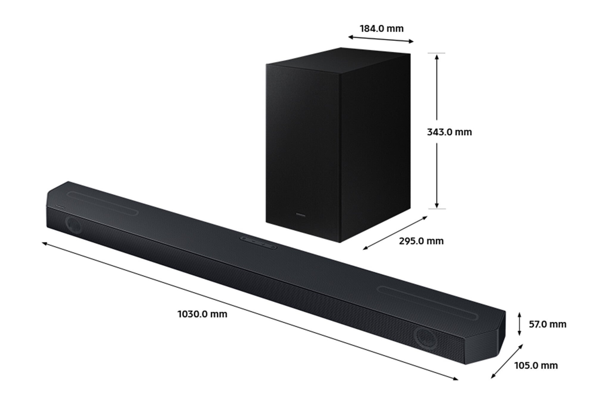 Samsung HW-Q600C - Bluetooth Cinematic Soundbar with Dolby Atmos, DTS:X & Wireless Subwoofer in Black