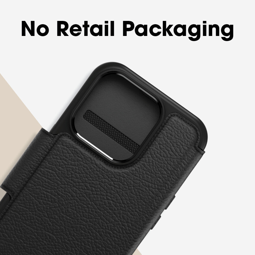 OtterBox Strada Series Folio with MagSafe for iPhone 15 Pro in Shadow (Black)
