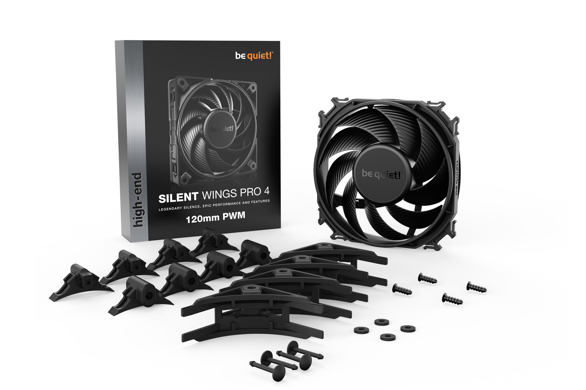be quiet! SILENT WINGS PRO 4 - PWM Computer Case Fan in Black - 120mm