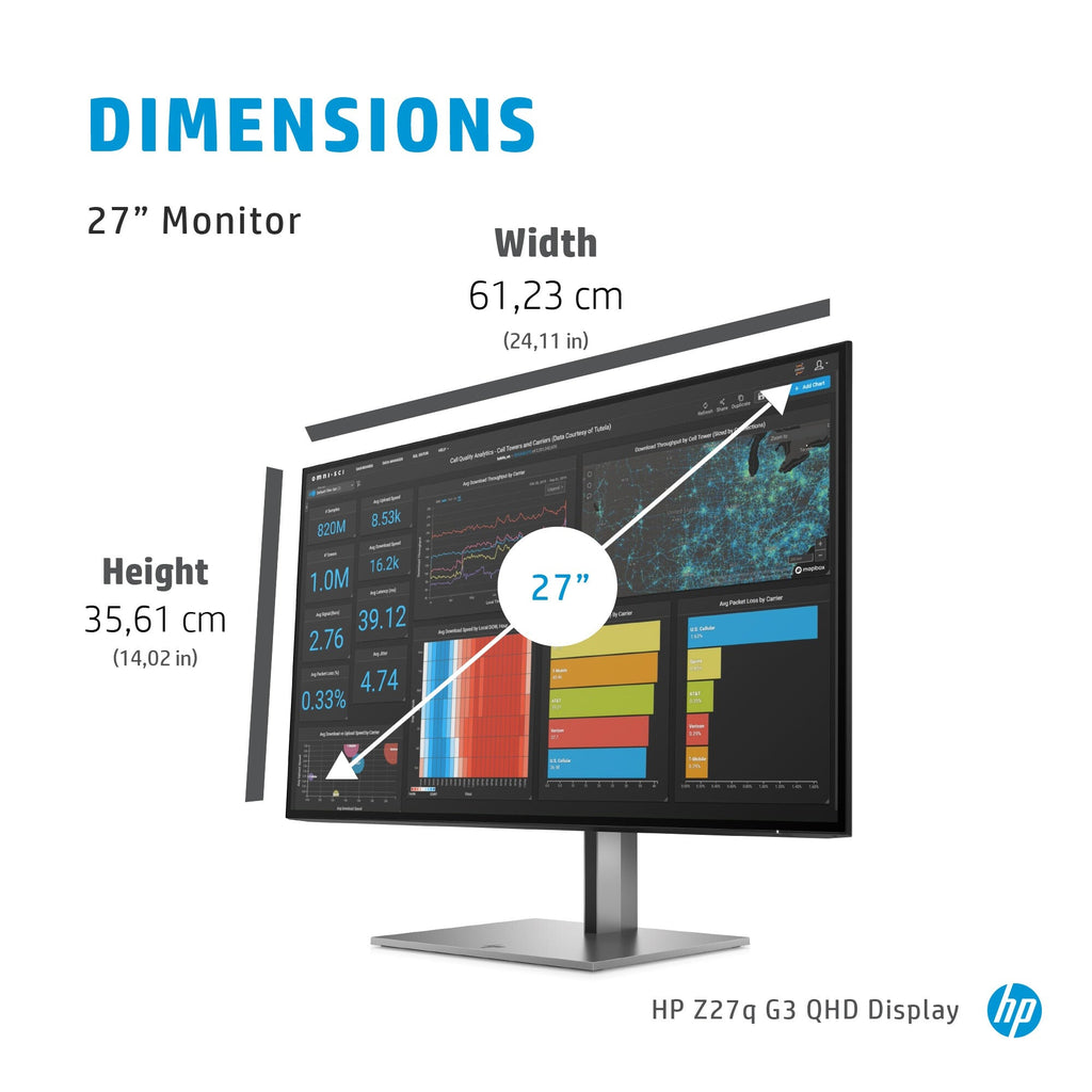 HP Z27q G3 QHD - 68.6 cm (27") - 2560 x 1440 pixels QHD Monitor
