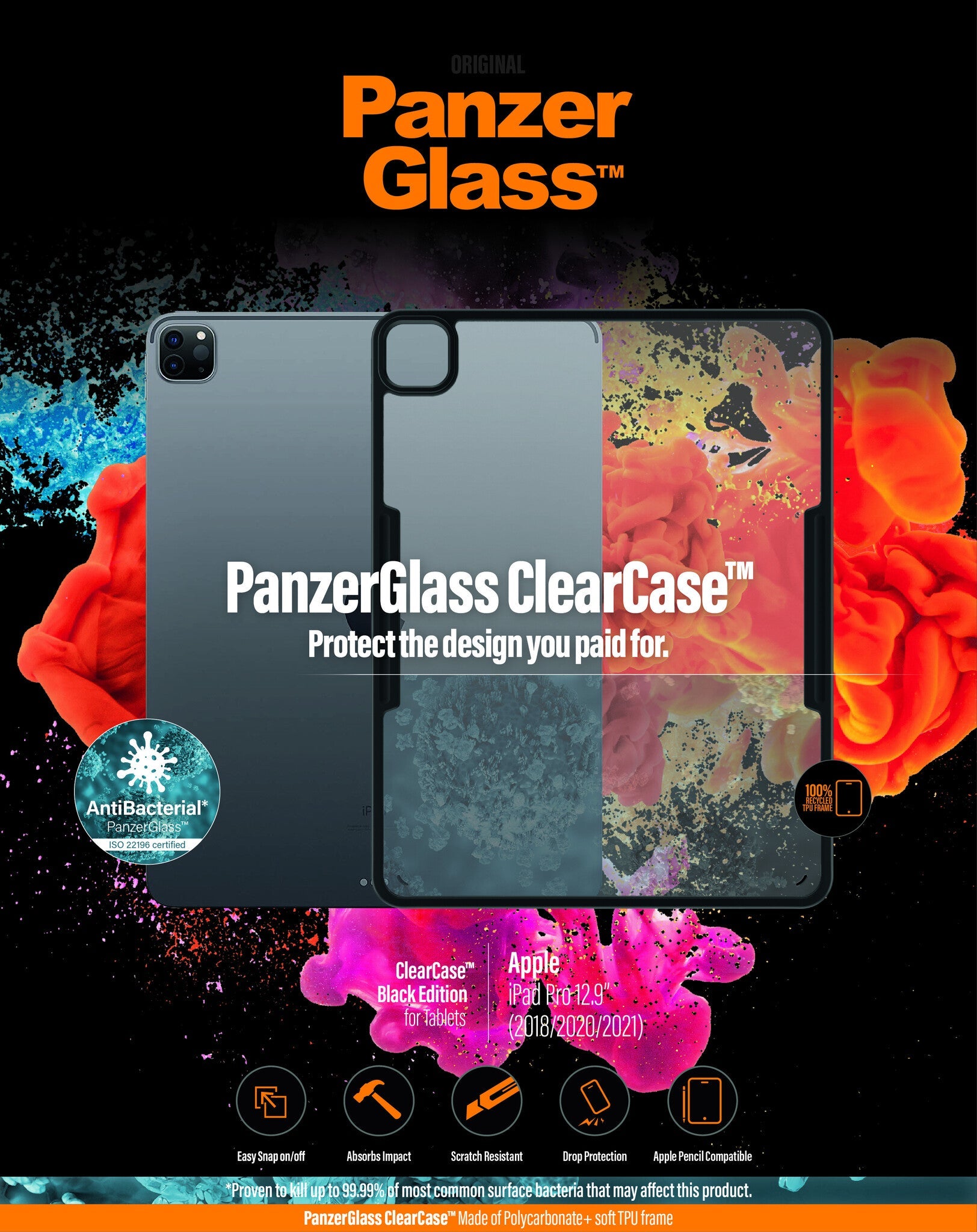 PanzerGlass ® ClearCase™ for 12.9" iPad Pro in Black
