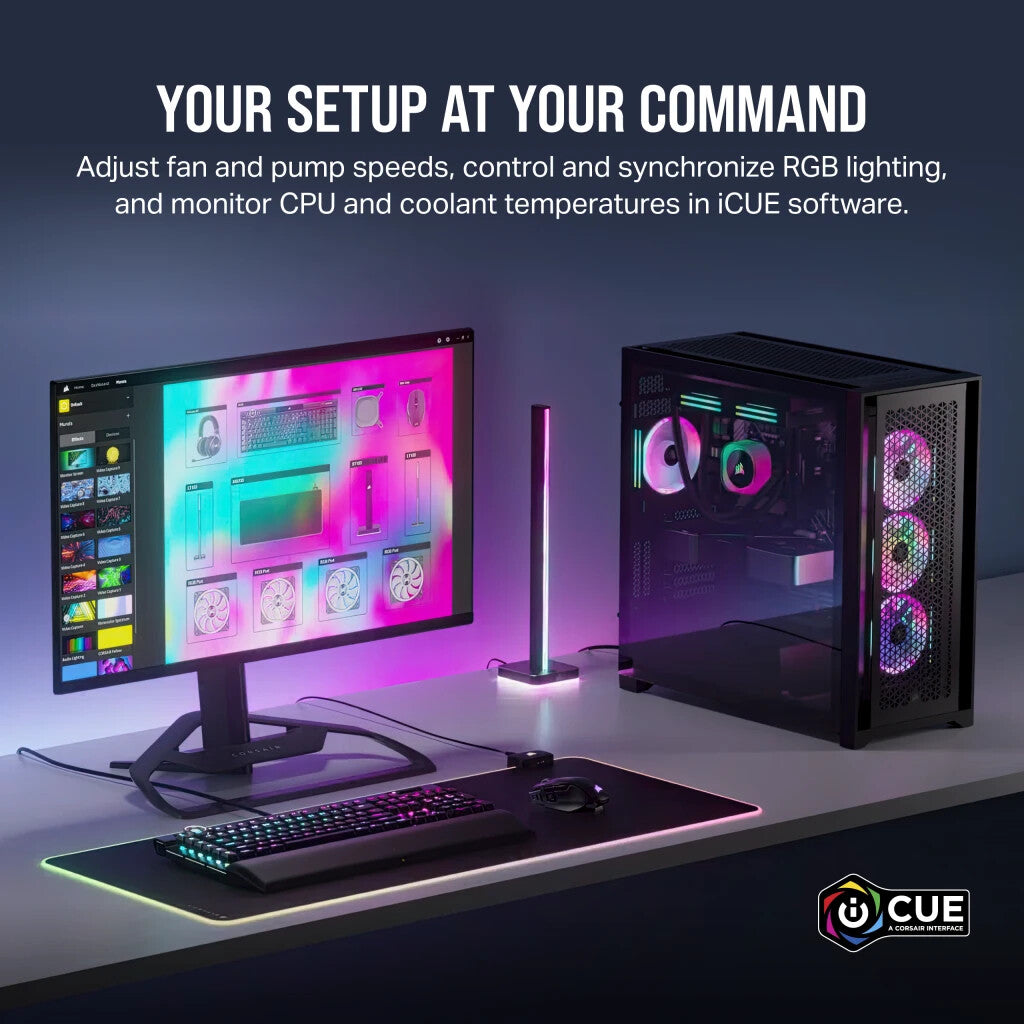 Corsair iCUE LINK H100i RGB - Liquid Processor Cooling Kit in Black - 240mm
