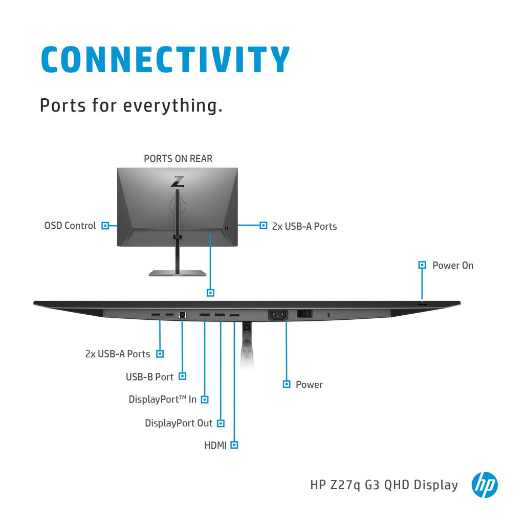 HP Z27q G3 QHD - 68.6 cm (27") - 2560 x 1440 pixels QHD Monitor