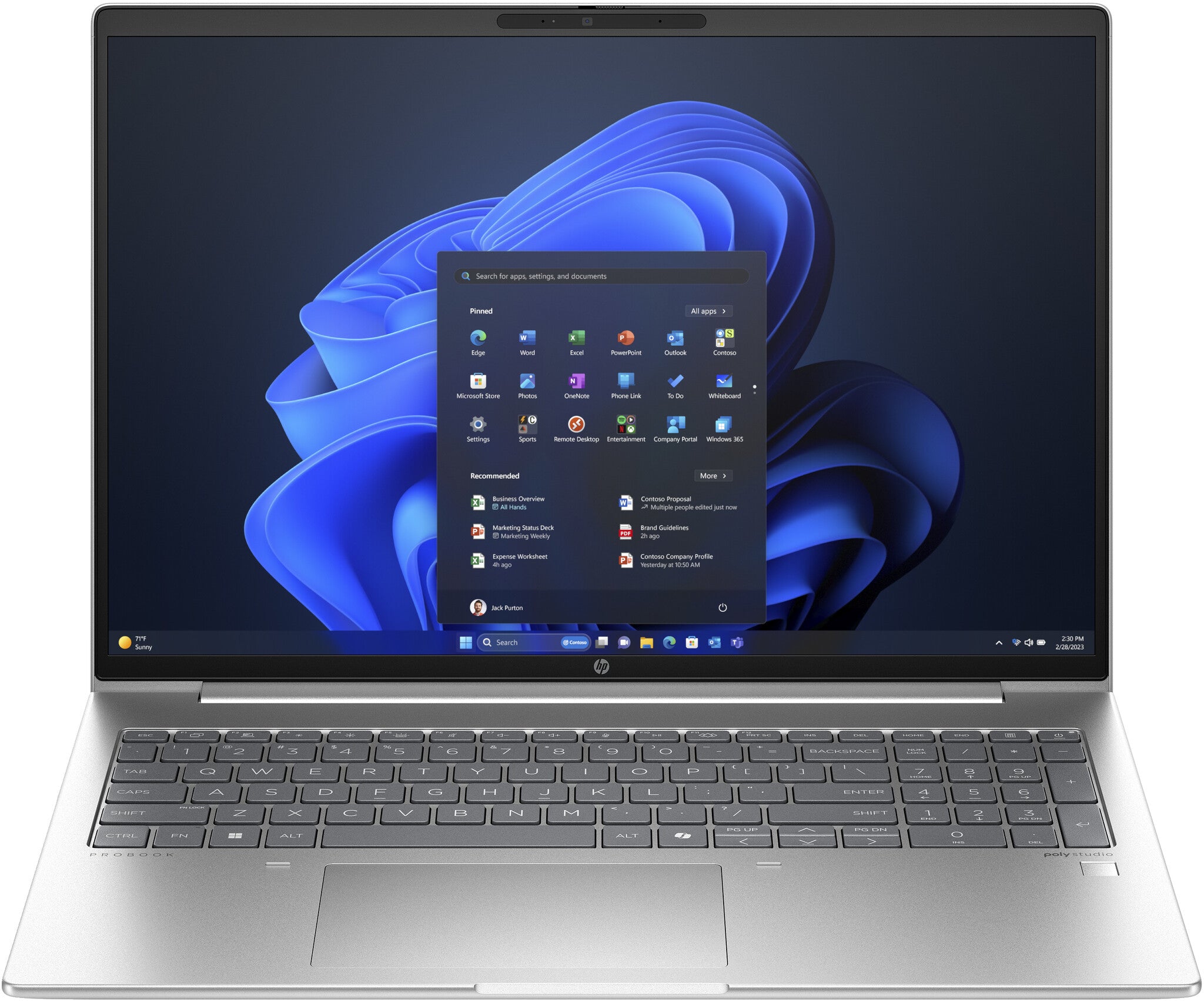 HP ProBook 465 G11 Laptop - 40.6 cm (16") - AMD Ryzen™ 5 7535U - 8 GB DDR5-SDRAM - 256 GB SSD - Wi-Fi 6E - Windows 11 Pro - Silver