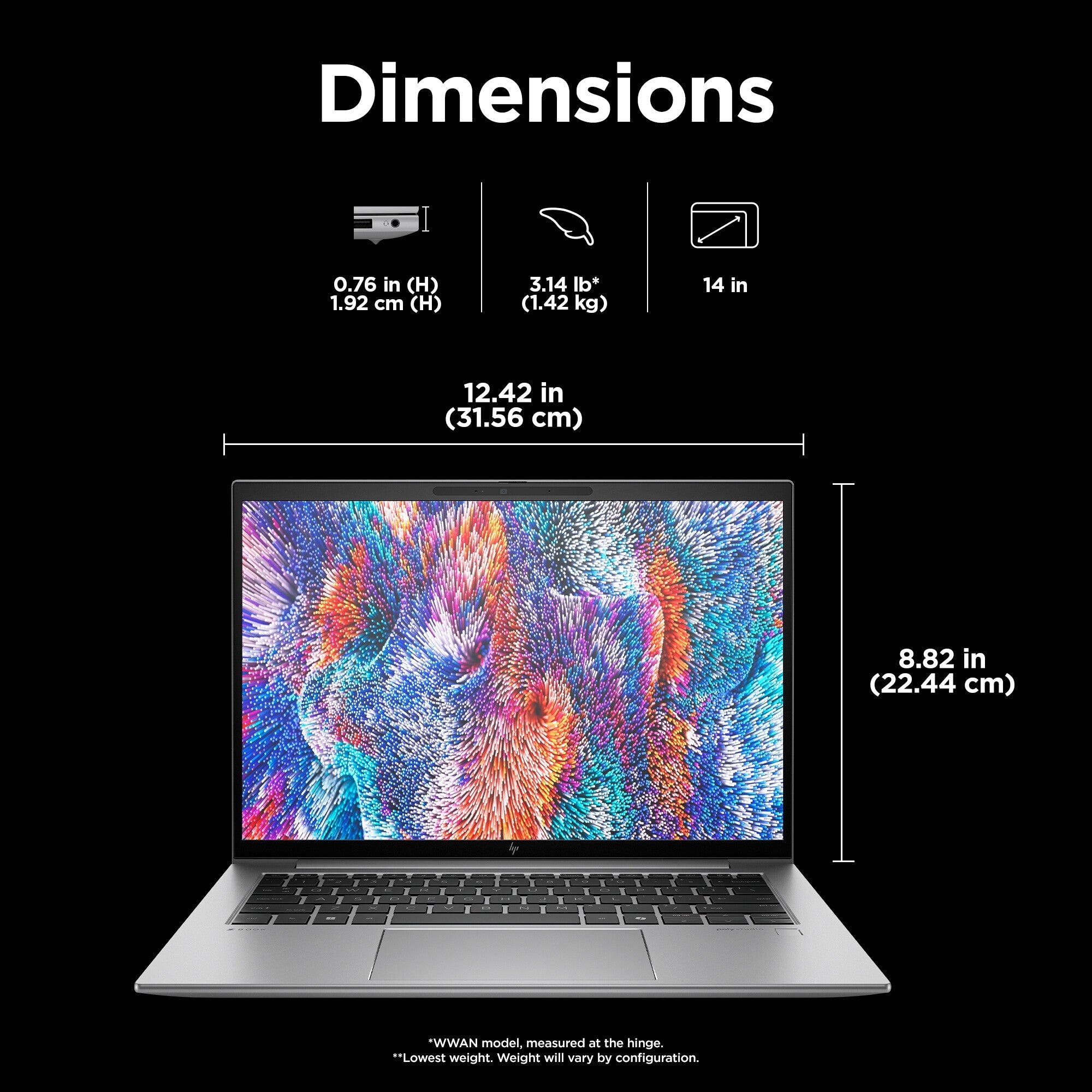 HP ZBook Firefly G11 Mobile workstation - 35.6 cm (14") - Intel Core Ultra 7 155H - 16 GB DDR5-SDRAM - 1 TB SSD - NVIDIA RTX A500 - Wi-Fi 6E - Windows 11 Pro - Grey