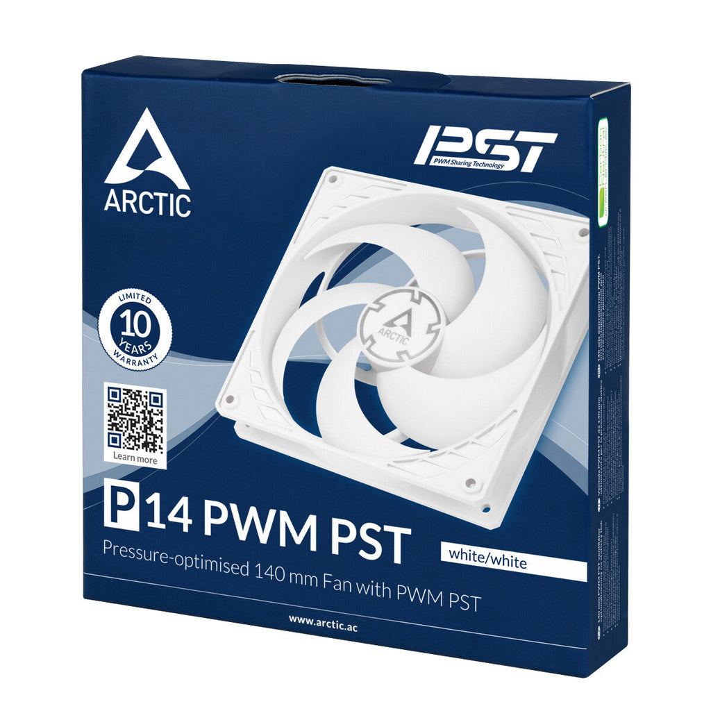 ARCTIC P14 PWM PST - Computer Case Fan in White - 140mm