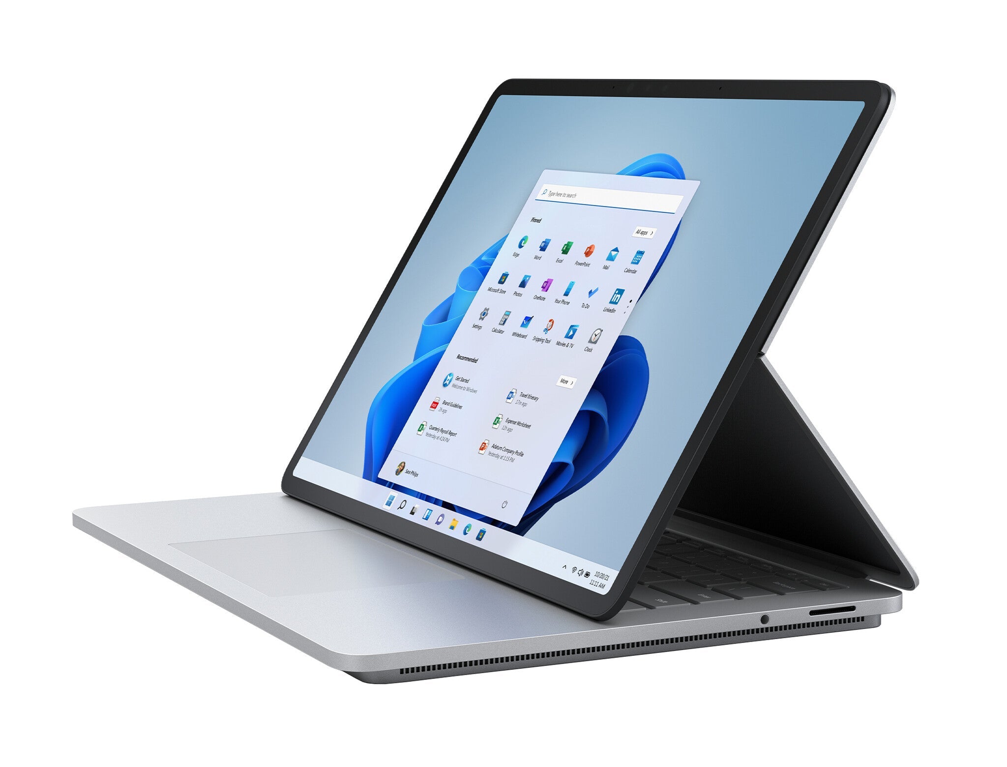 Microsoft Surface Laptop Studio Hybrid (2-in-1) - 36.6 cm (14.4") - Touchscreen - Intel® Core™ i7-11370H - 32 GB LPDDR4x-SDRAM - 2 TB SSD - NVIDIA RTX A2000 - Wi-Fi 6 - Windows 11 Pro - Platinum