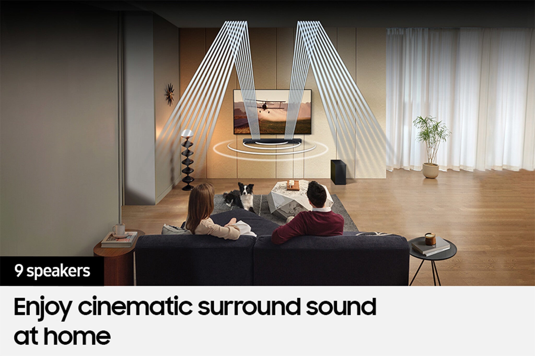 Samsung HW-Q600C - Bluetooth Cinematic Soundbar with Dolby Atmos, DTS:X & Wireless Subwoofer in Black