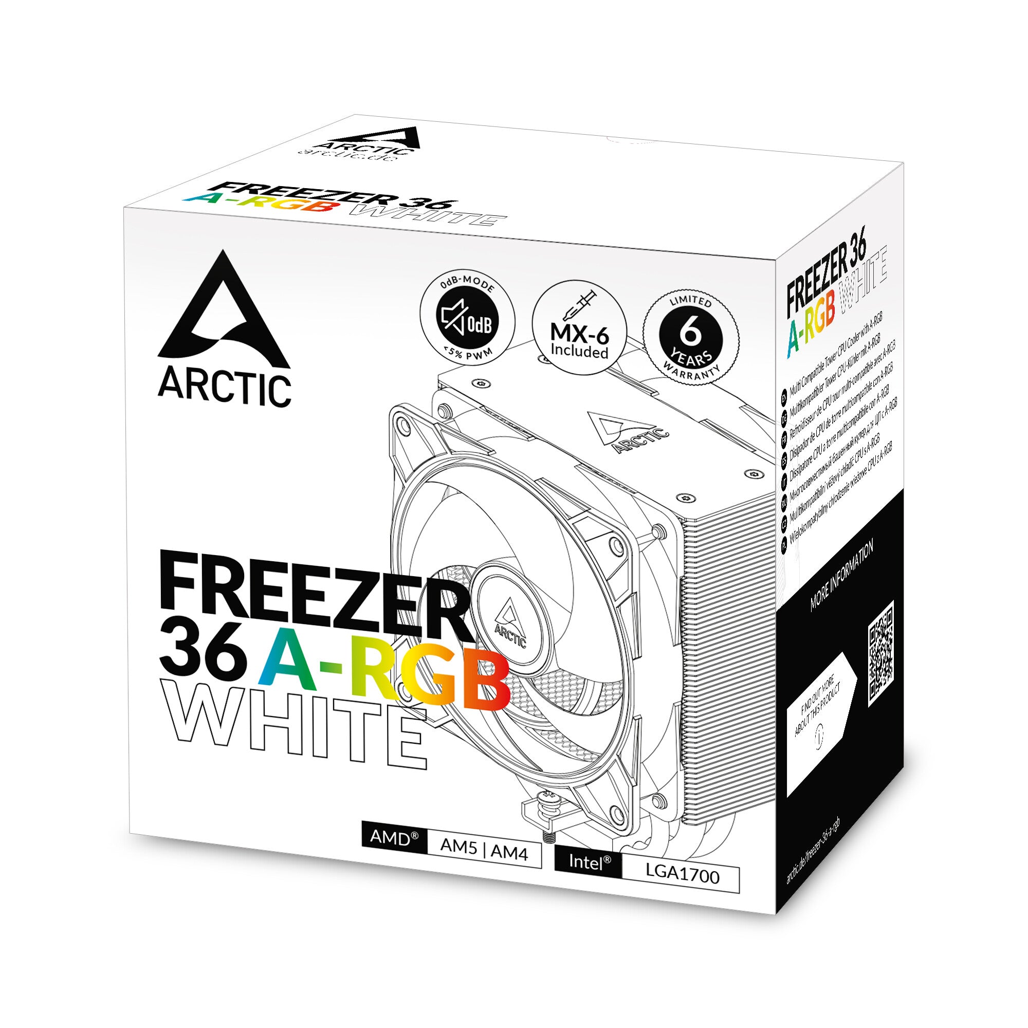 ARCTIC Freezer 36 A-RGB - Air Processor Cooler in White - 120mm