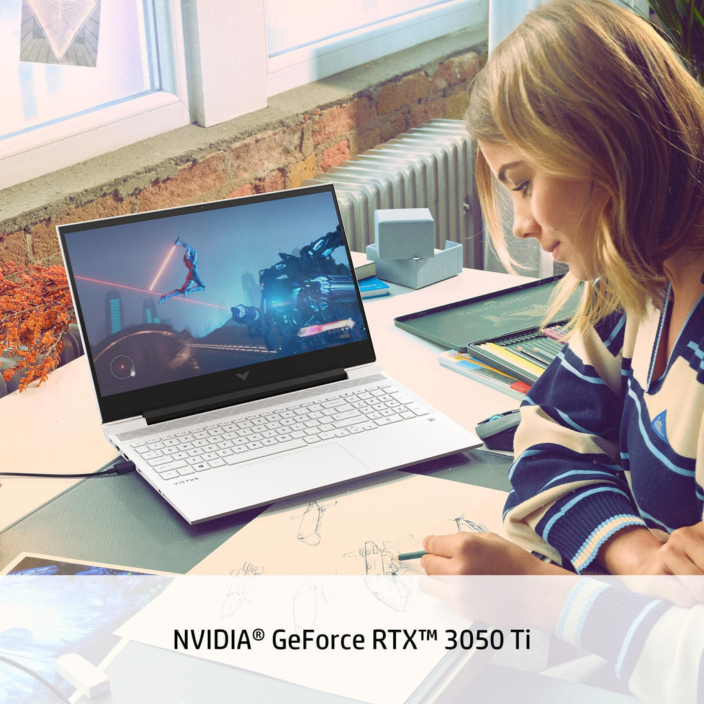 HP Victus Gaming Laptop - 40.9 cm (16.1") - Intel® Core™ i5-11400H - 8 GB DDR4-SDRAM - 512 GB SSD - NVIDIA GeForce RTX 3050 Ti - Wi-Fi 6 - Windows 11 Home - White