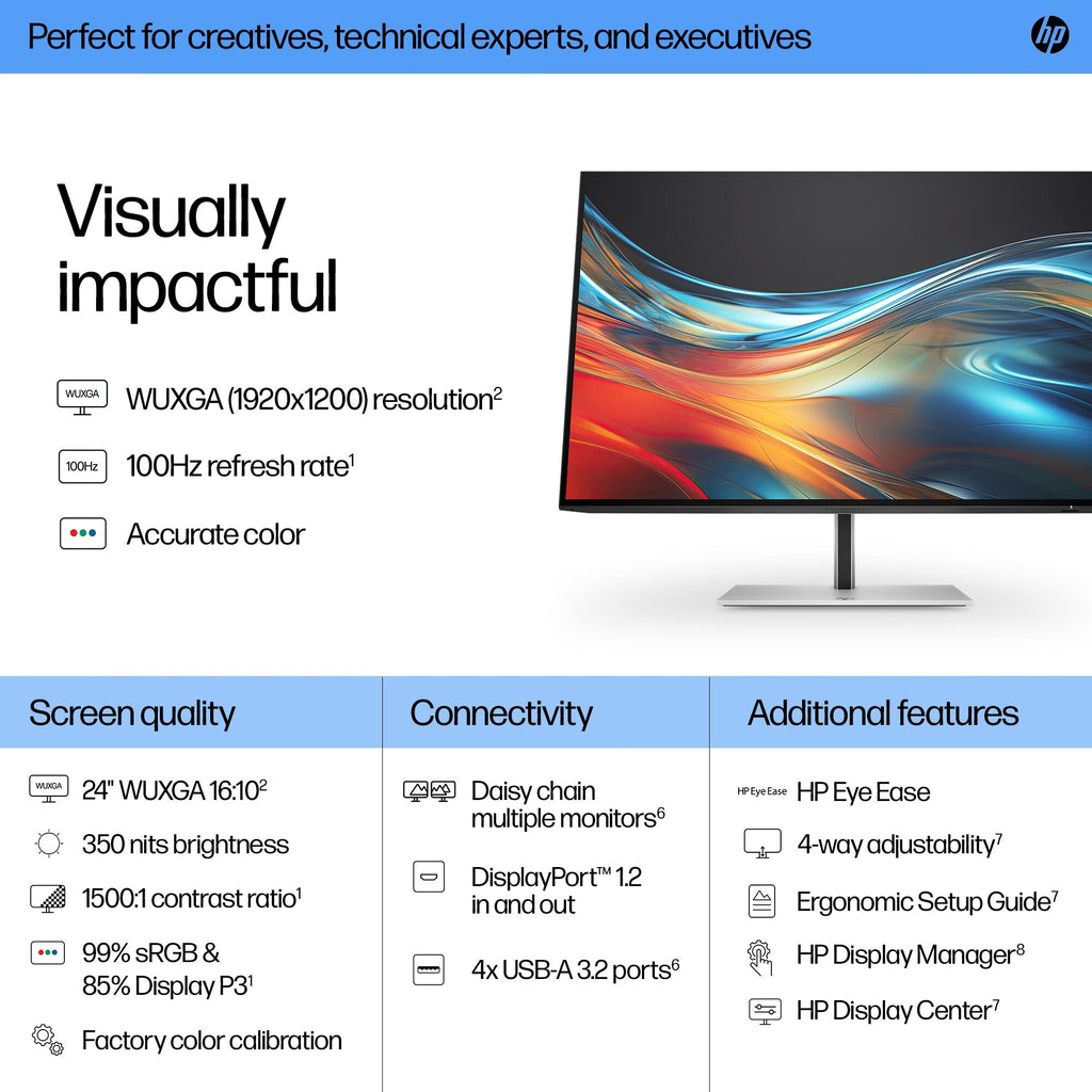 HP Series 7 Pro 724PN - 61 cm (24") - 1920 x 1200 pixels WUXGA LCD Monitor
