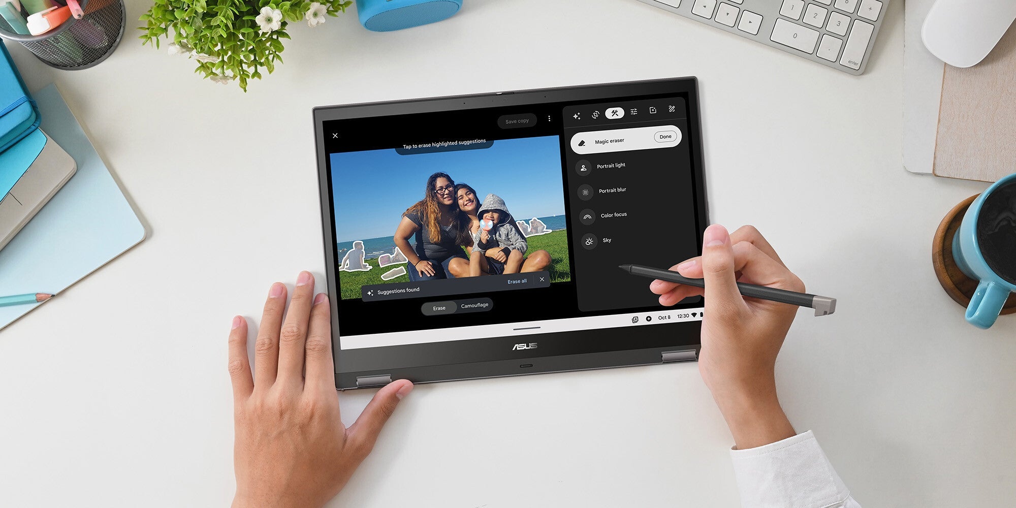 ASUS Chromebook CM34 - 35.6 cm (14") - Touchscreen - AMD Ryzen™ 5 7520C - 8 GB LPDDR5-SDRAM - 256 GB SSD - Wi-Fi 6 - ChromeOS - Grey