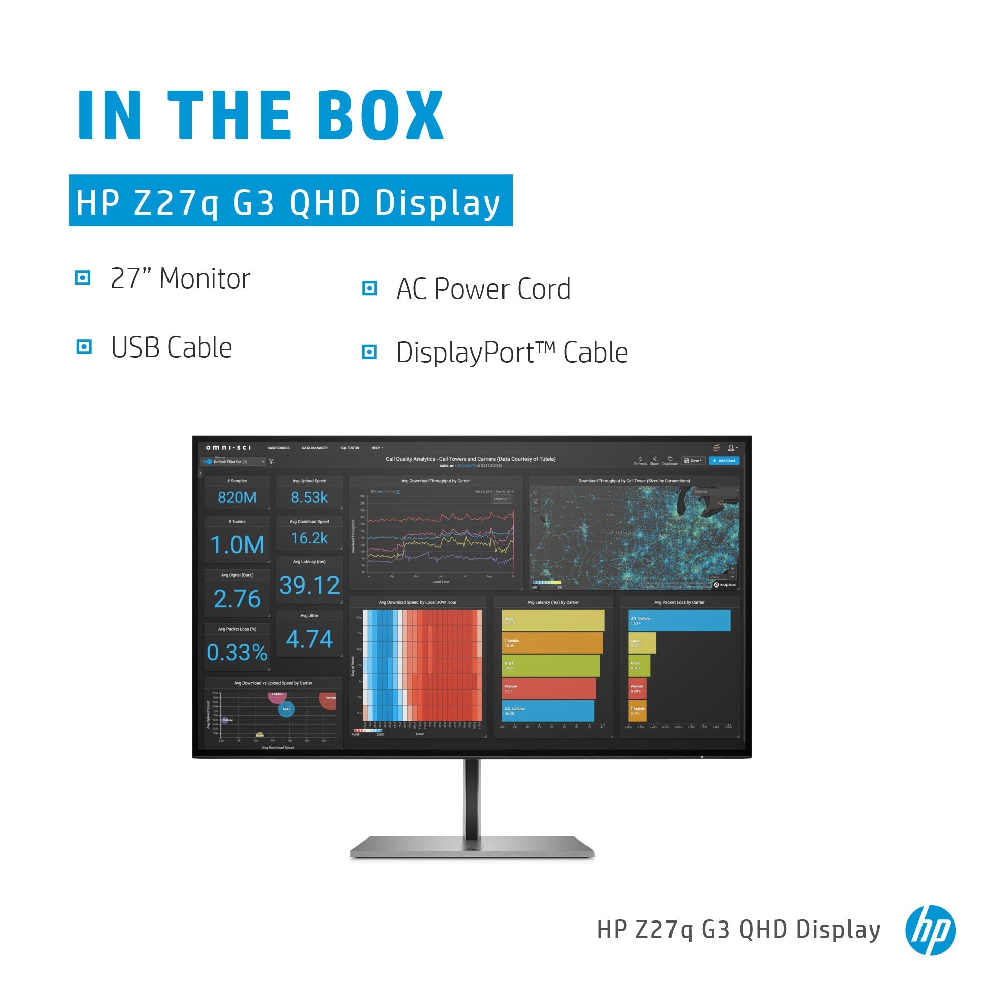 HP Z27q G3 QHD - 68.6 cm (27") - 2560 x 1440 pixels QHD Monitor