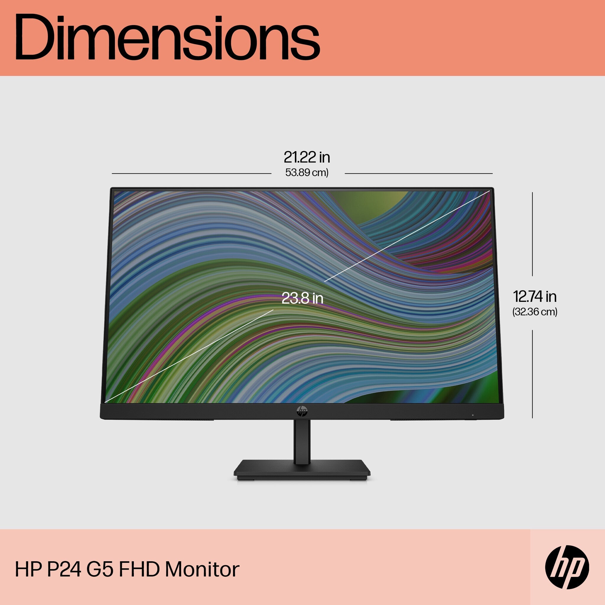 HP P24 G5 - 60.5 cm (23.8") - 1920 x 1080 pixels Full HD LCD Monitor