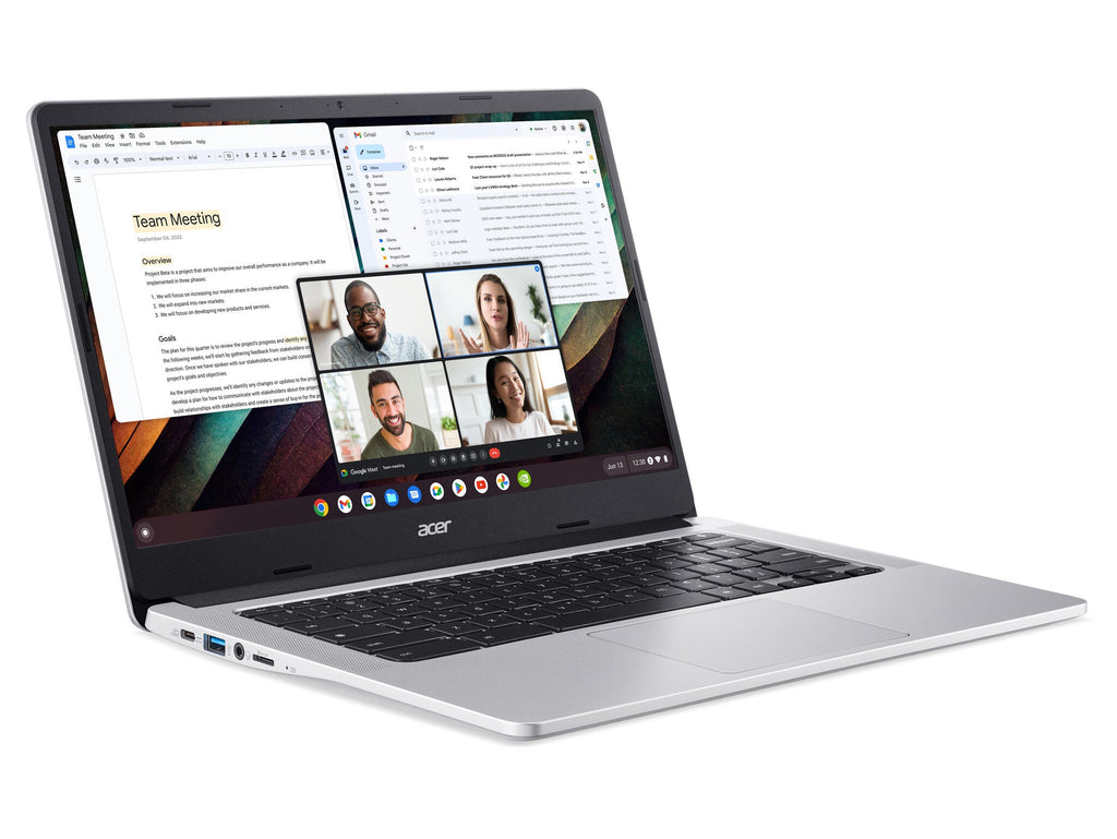 Acer Chromebook 314 - 35.6 cm (14") - Touchscreen - Intel® Pentium® Silver - 8 GB LPDDR4x-SDRAM - 128 GB SSD - Wi-Fi 5 - ChromeOS - Silver