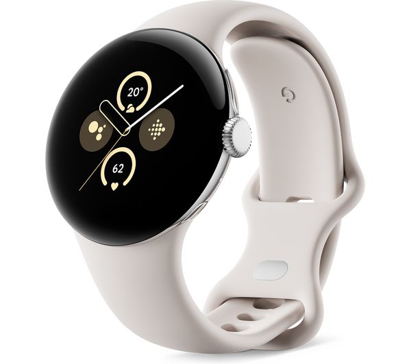 Google Pixel Watch 2 - Polished Silver Case - Porcelain Active Band - Wi-Fi + Bluetooth
