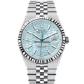 Rolex Land-Dweller 127336 Platinum Ice Blue Honeycomb Motif