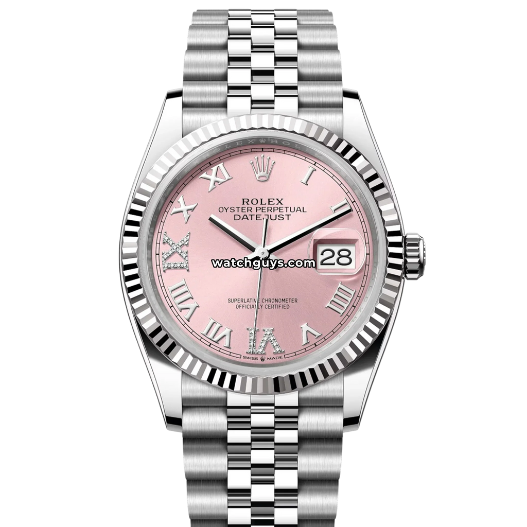 Rolex Datejust 126234 Pink Diamond Stainless Steel Jubilee