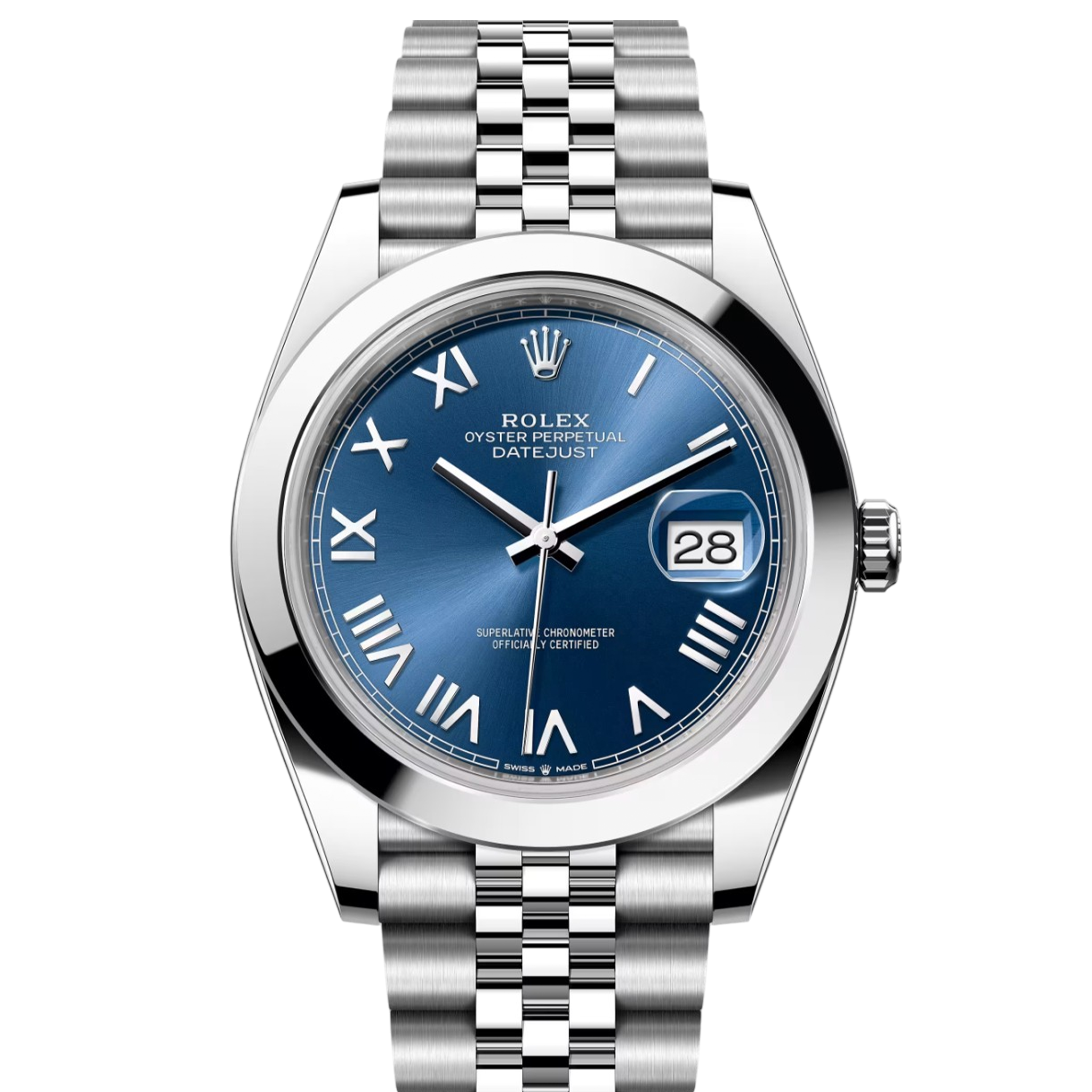 Rolex Datejust 126300 Bright Blue Roman Jubilee