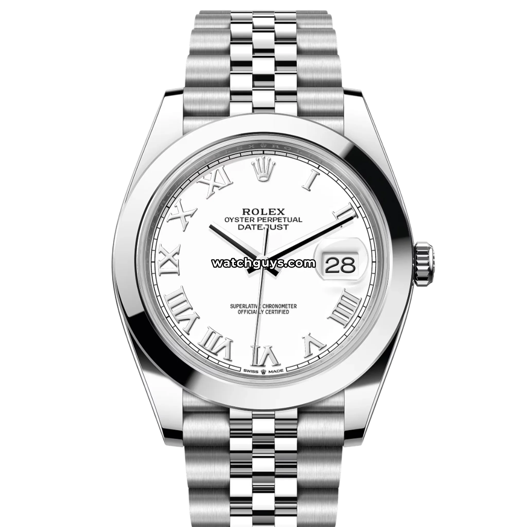 Rolex Datejust 126300 White Roman Jubilee