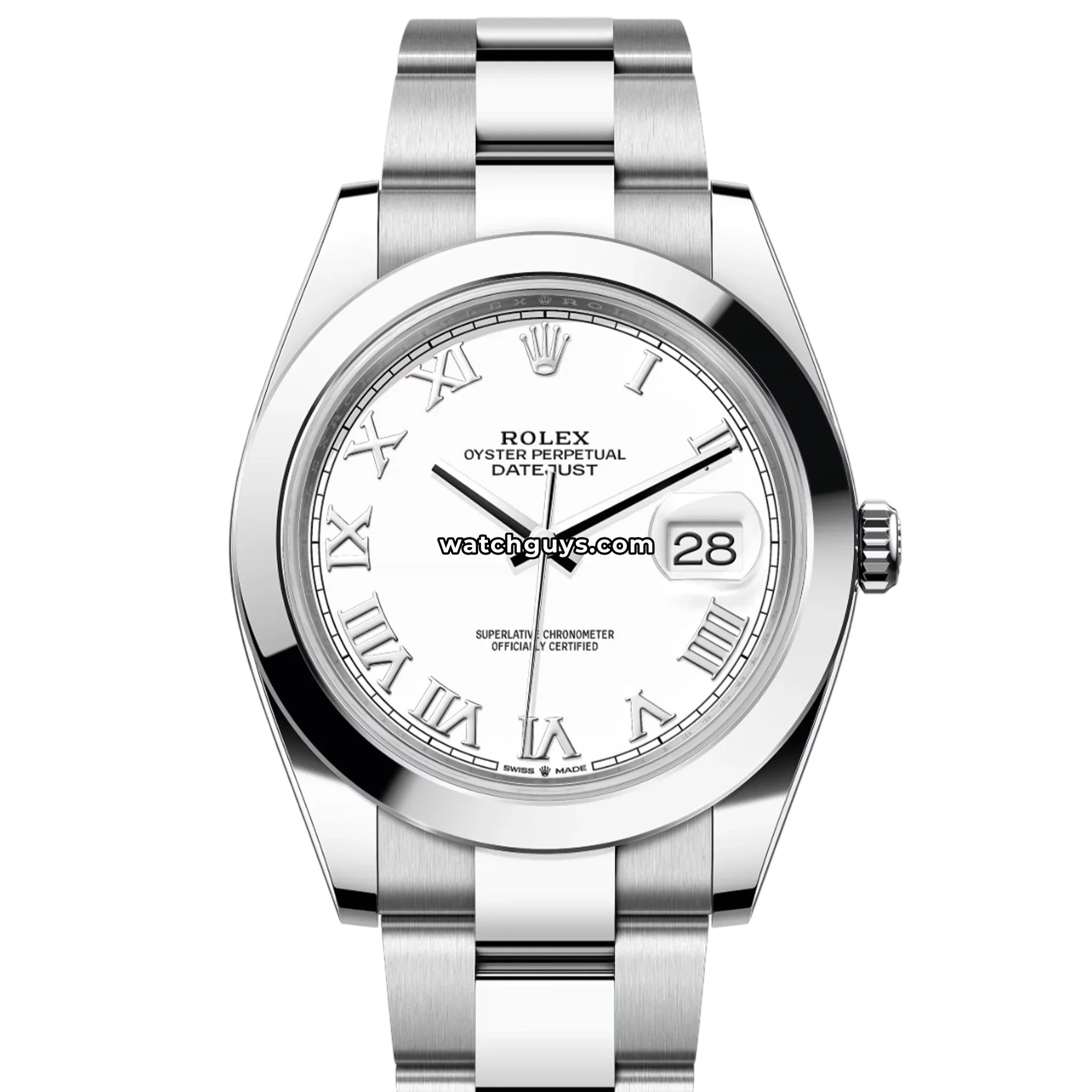 Rolex Datejust 126300 White Roman Oyster