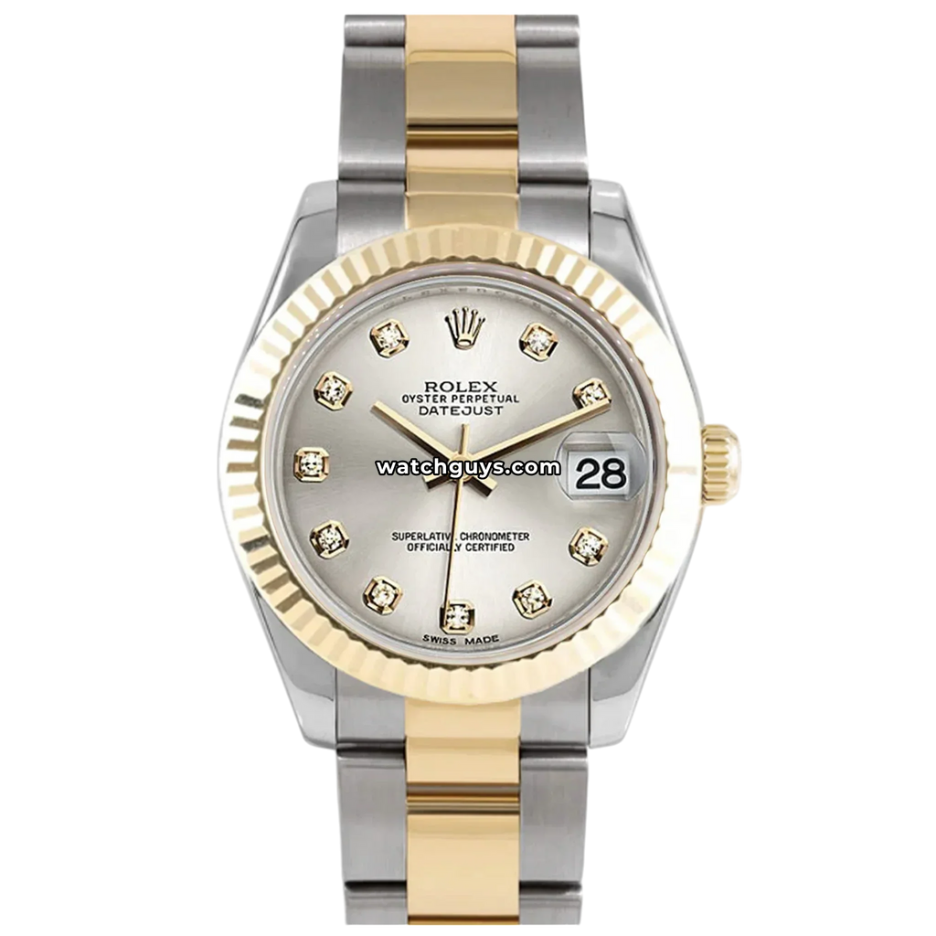 Rolex Datejust 178273 Silver Diamond Oyster