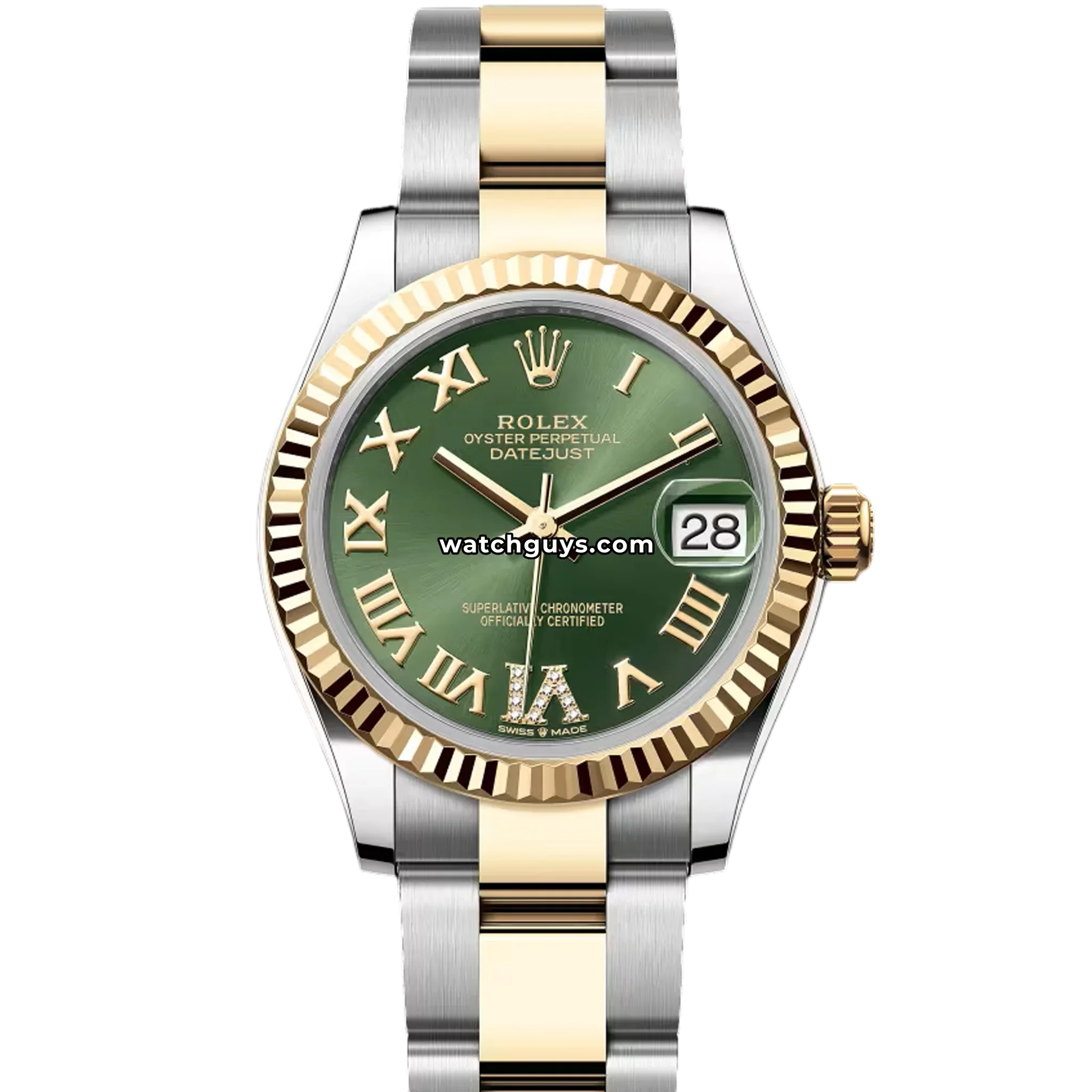 Rolex Datejust 278273 Green Roman Diamond Oyster
