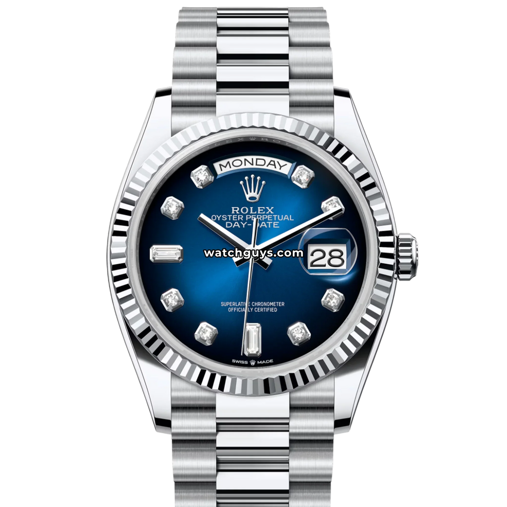 Rolex Day-Date 128236 Platinum Blue Ombre Diamond President