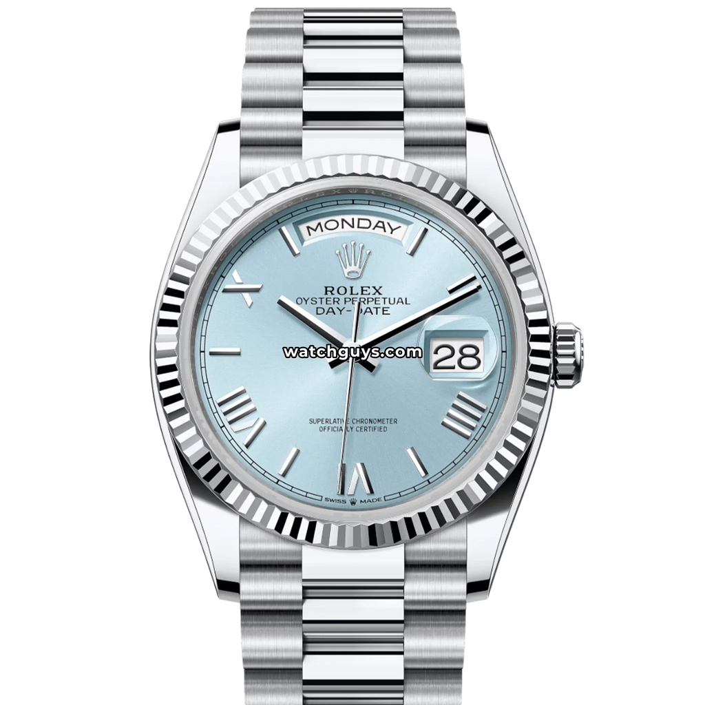 Rolex Day-Date 128236 Platinum Ice Blue Roman President