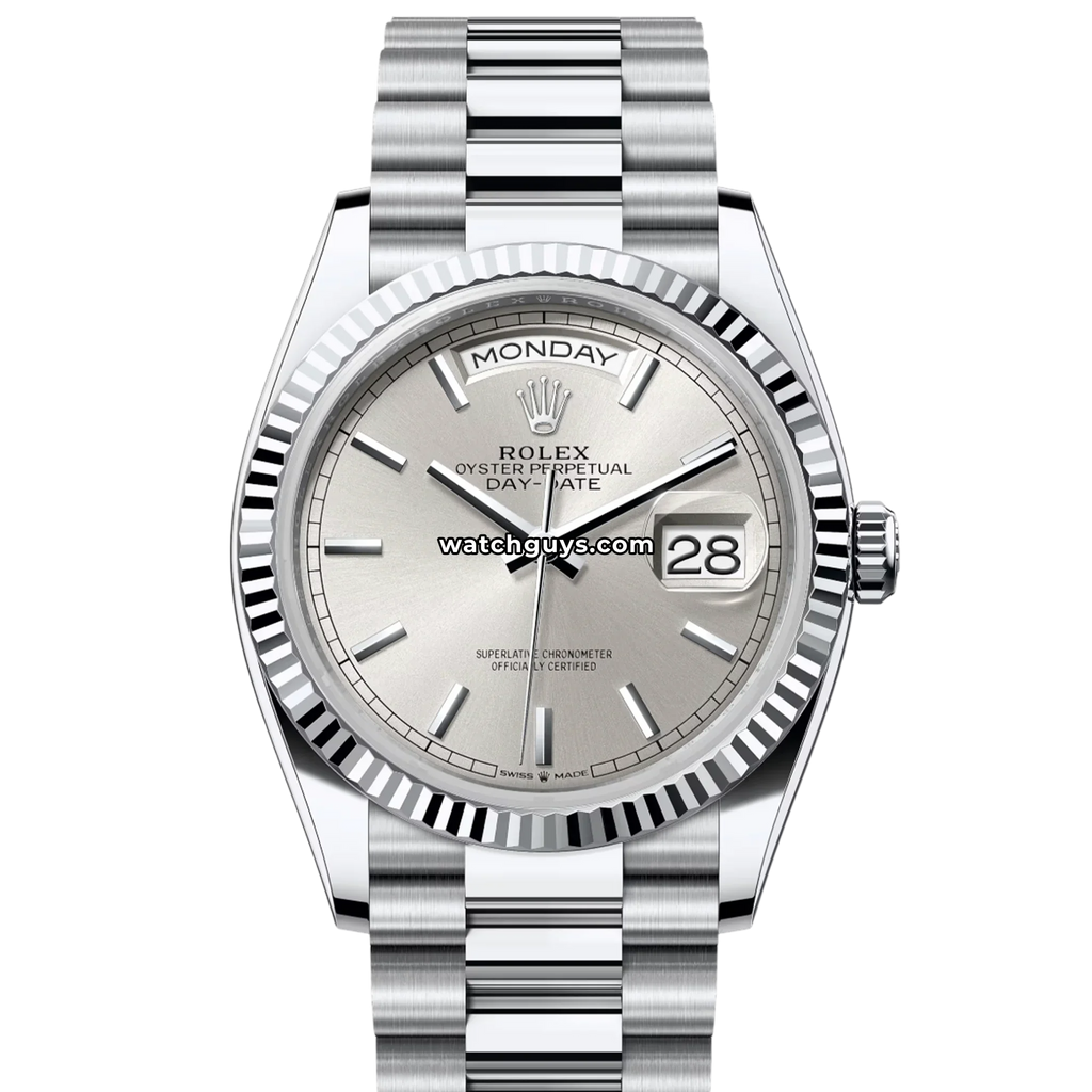Rolex Day-Date 128236 Platinum Silver Index President