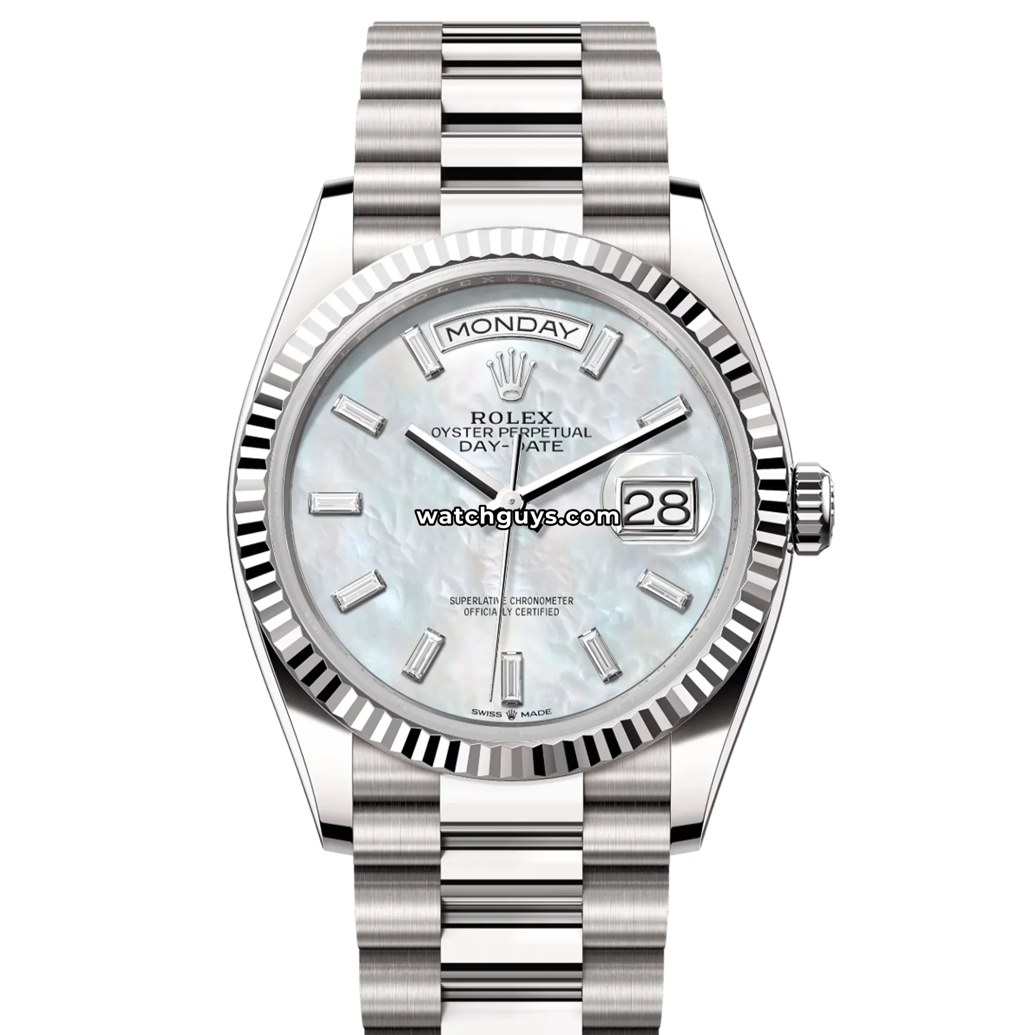Rolex Day-Date 128239 Mother of Pearl Baguette Diamond