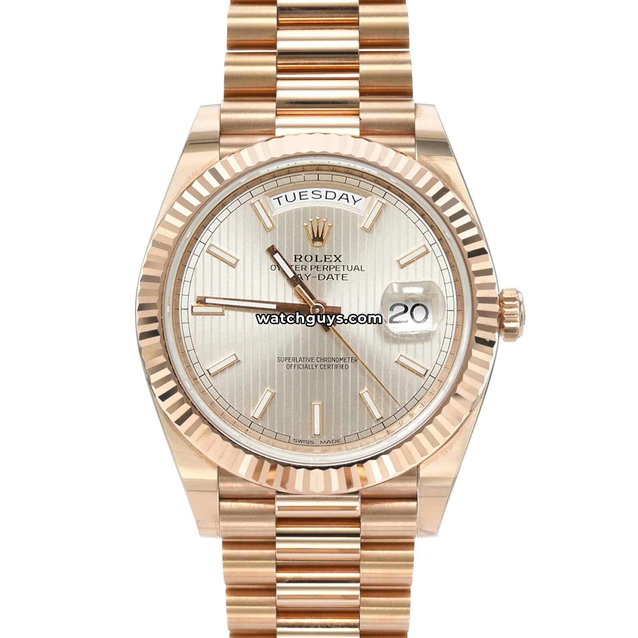 Rolex Day-Date 228235 Sundust Stripe Motif Index