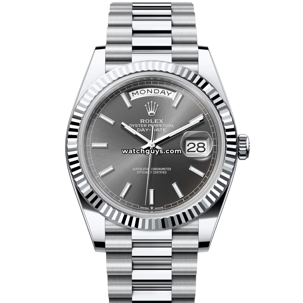Rolex Day-Date 228236 Platinum Slate Index President