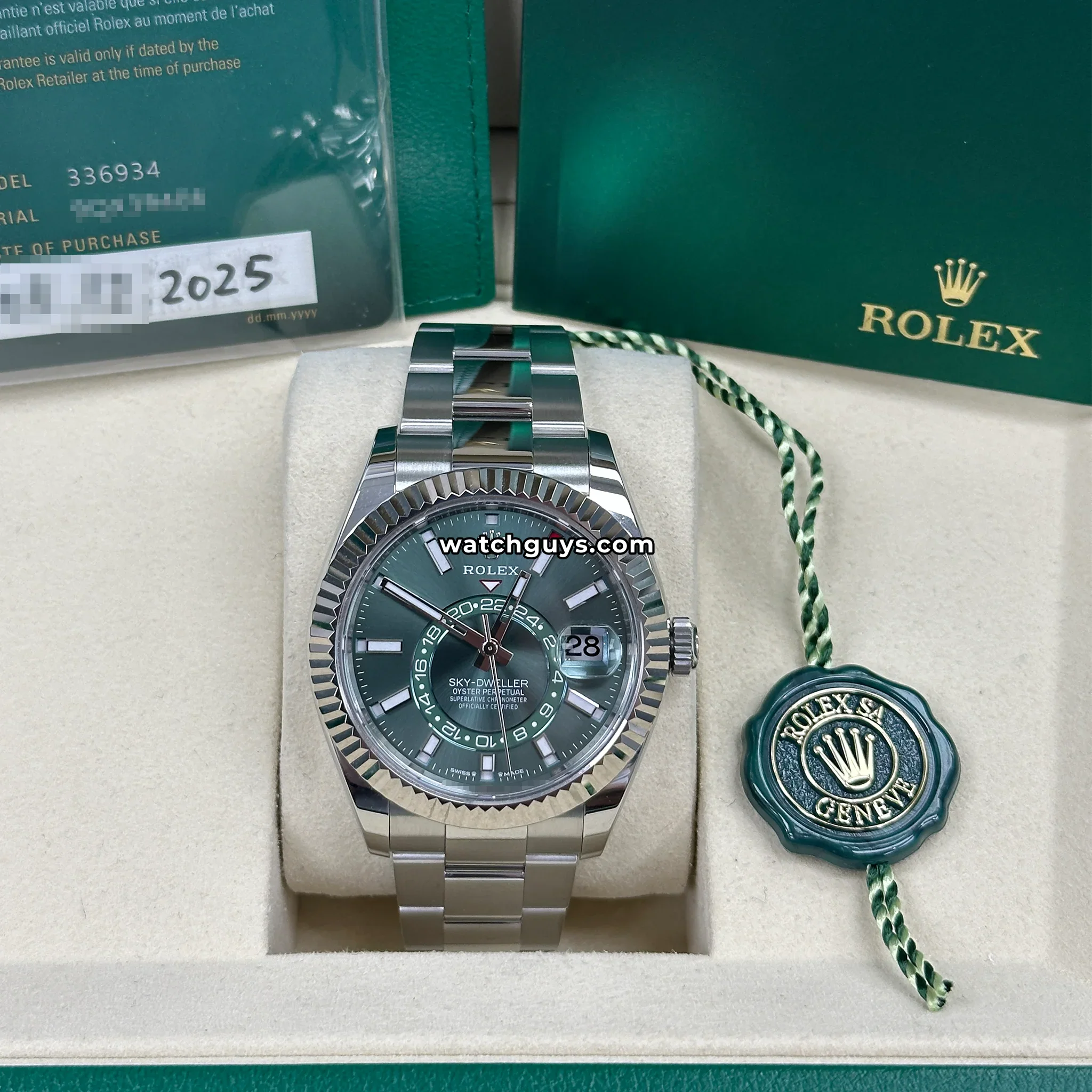 Rolex Sky-Dweller 336934 Green Index Oyster