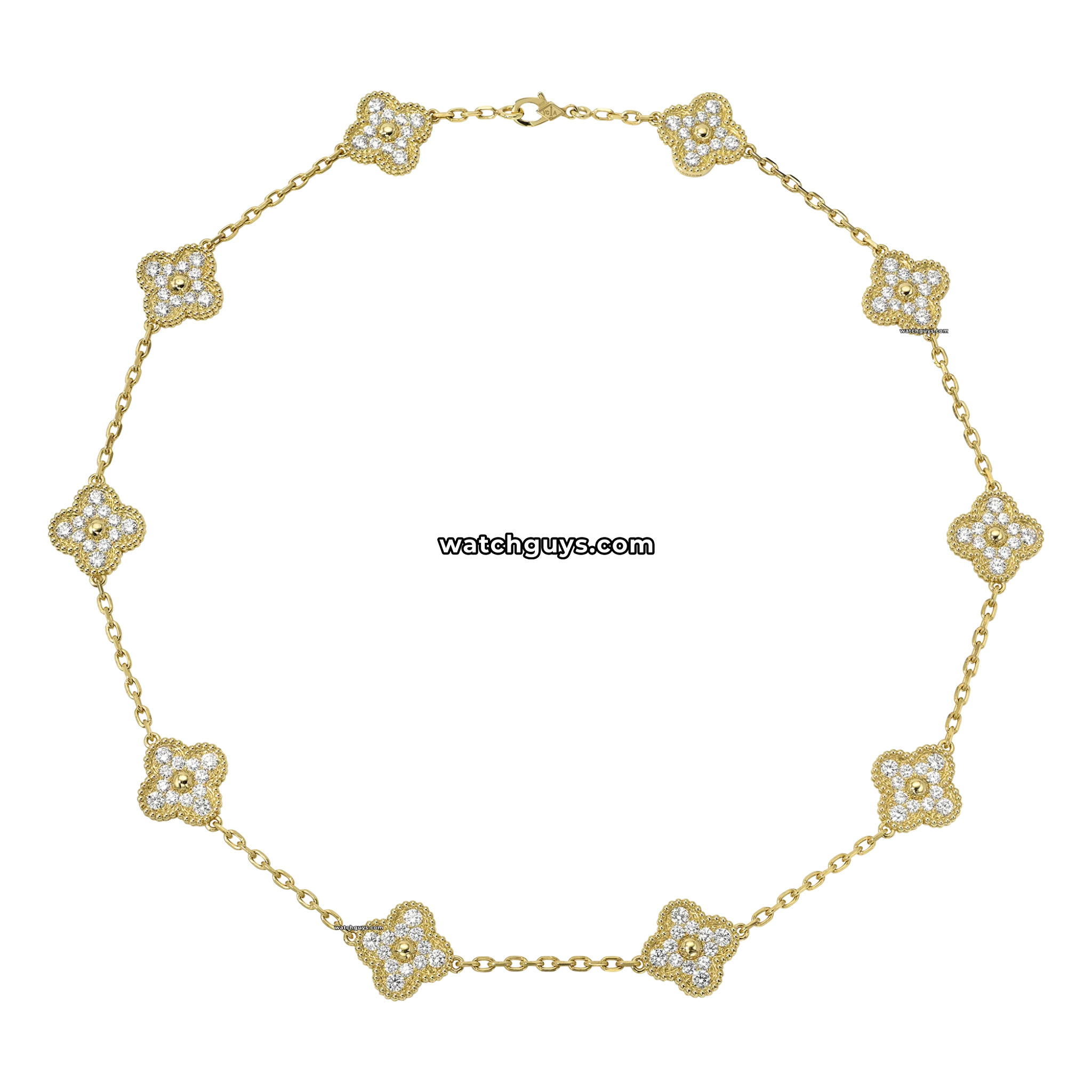 Van Cleef & Arpels Vintage Alhambra Necklace 10 Motif Diamond
