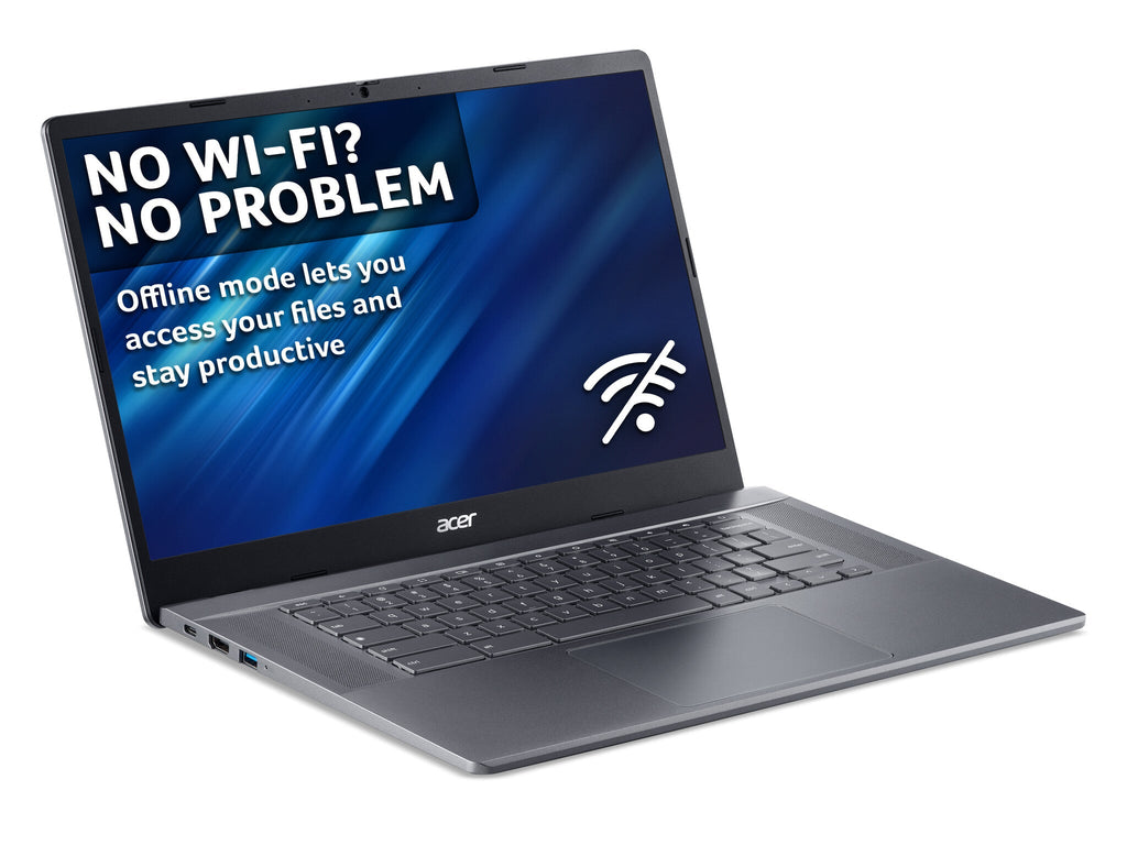 Acer Chromebook Plus 515 - 39.6 cm (15.6") - Touchscreen - Intel Core i5-1235U - 8 GB LPDDR5x-SDRAM - 256 GB SSD - Wi-Fi 6E - ChromeOS - Grey