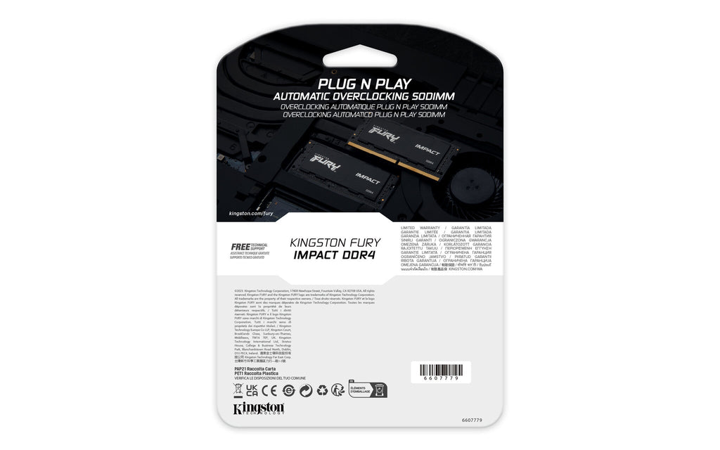 Kingston Technology FURY Impact - 32 GB 1 x 32 GB 3200MT/s DDR4 SO-DIMM memory module