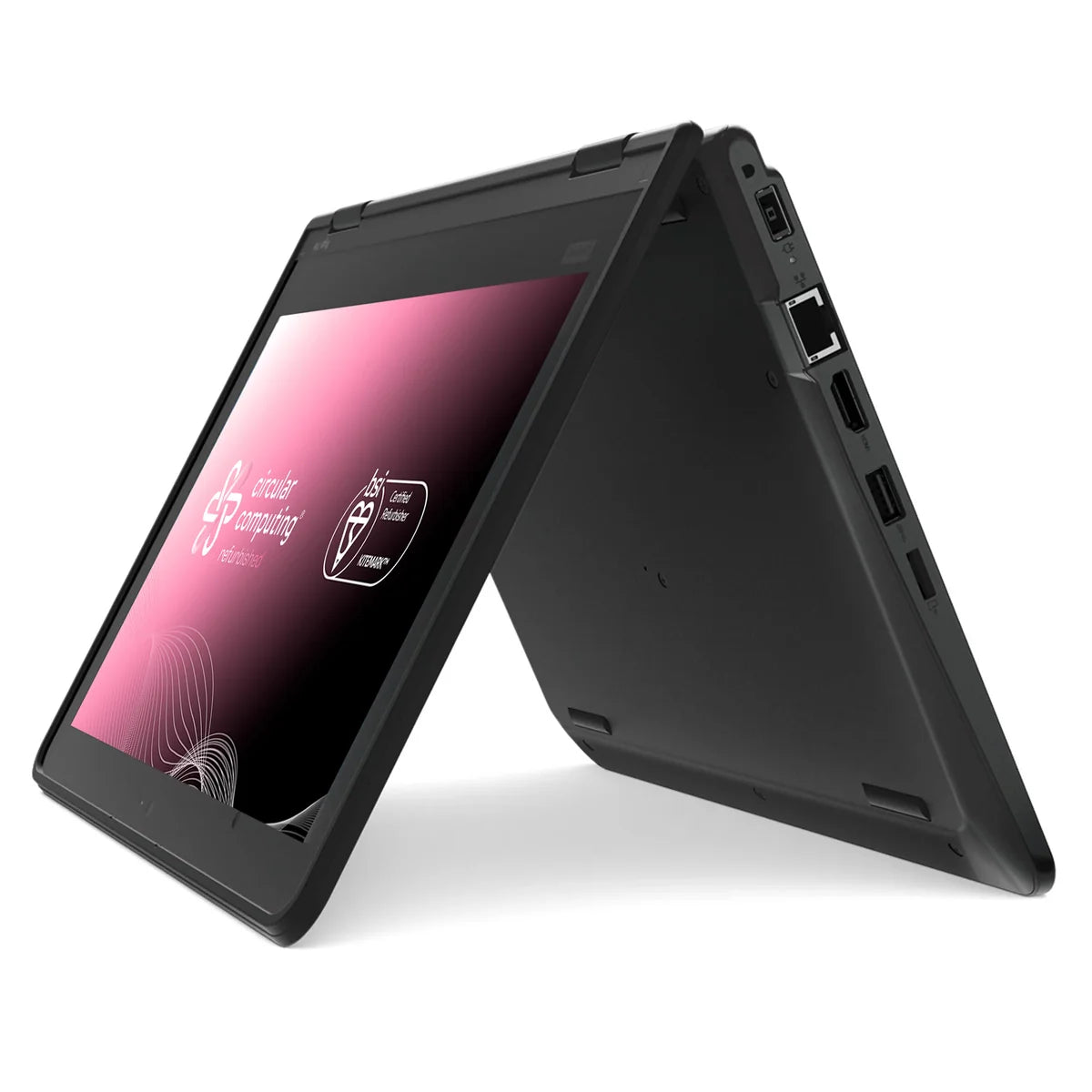 Lenovo Yoga 11e Laptop - 29.5 cm (11.6") - Touchscreen -  Intel Celeron - 8 GB DDR5-SDRAM - 128 GB SSD - Wi-Fi 5 (802.11ax) - Windows 11 Pro - Black - Refurbished