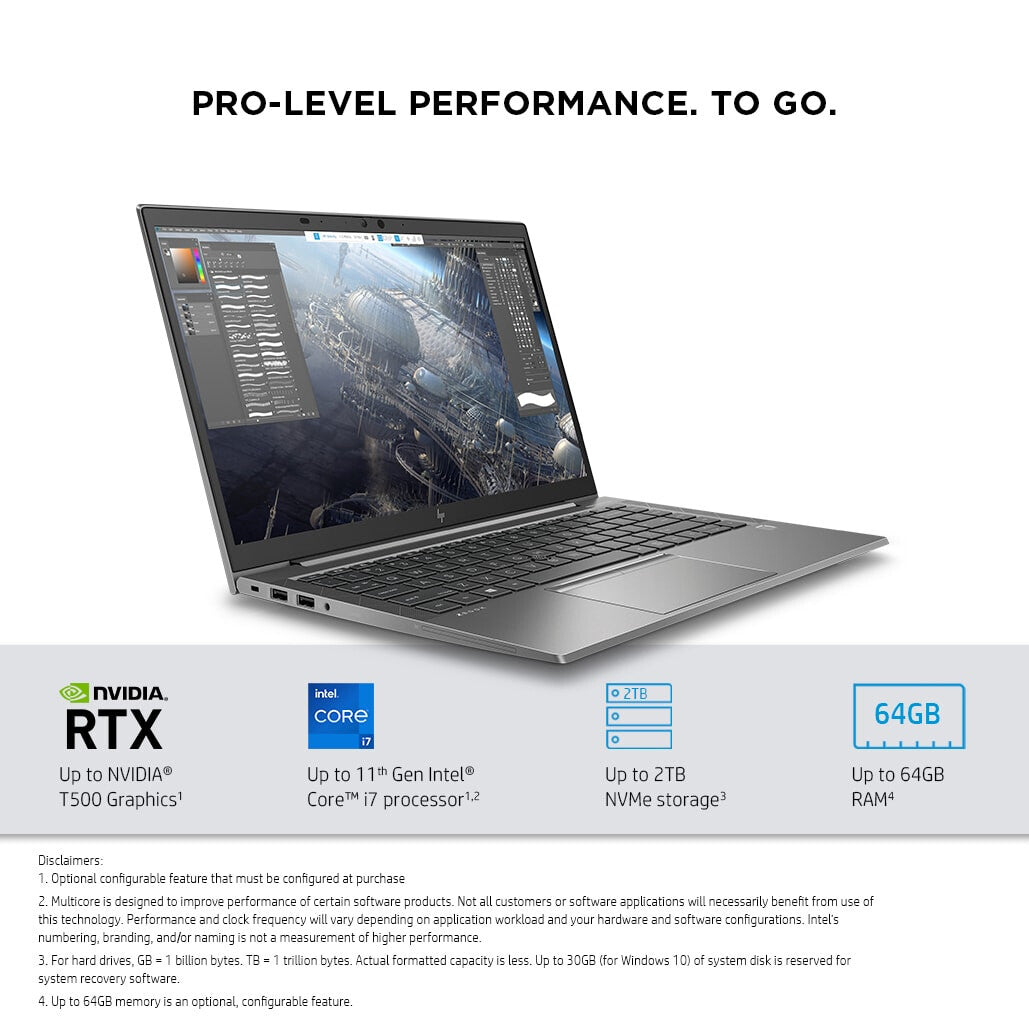 HP ZBook Firefly 14 G8 Laptop - 35.6 cm (14") - Intel® Core™ i7-1165G7 - 16 GB DDR4-SDRAM - 512 GB SSD - NVIDIA Quadro T500 - Wi-Fi 6 - Windows 11 Pro - Grey