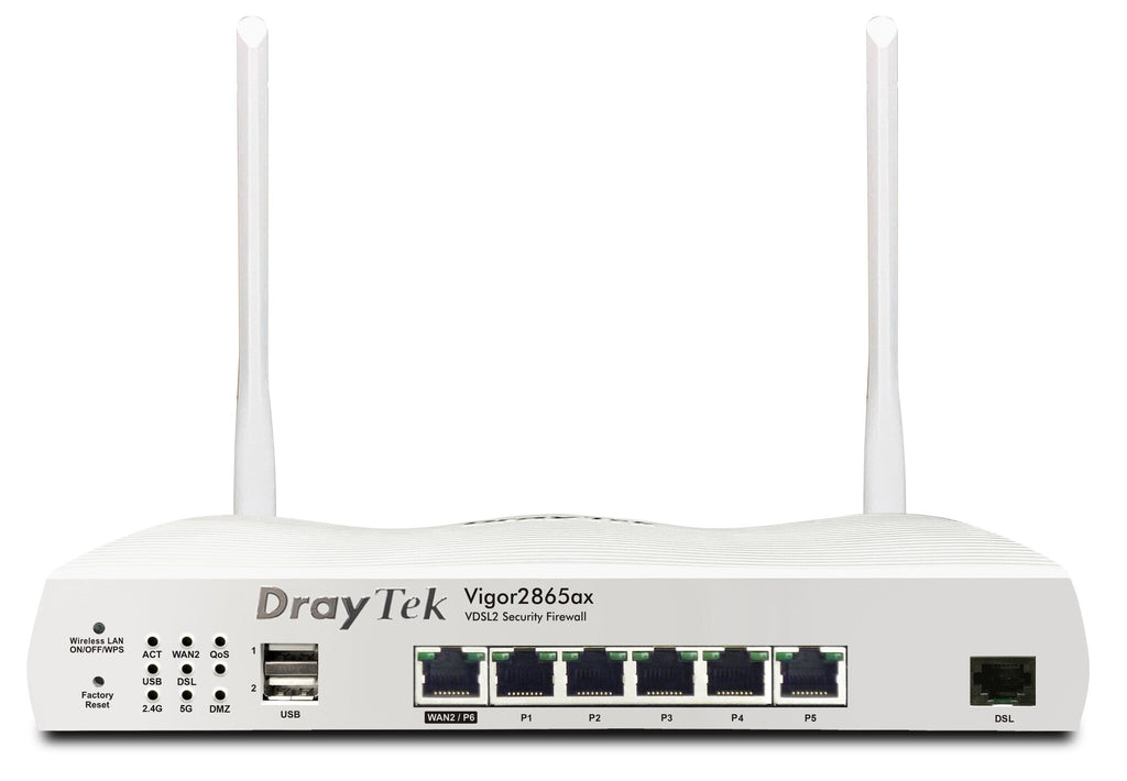 DrayTek Vigor 2865ax - Gigabit Ethernet Dual-band (2.4 GHz / 5 GHz) wireless router in White