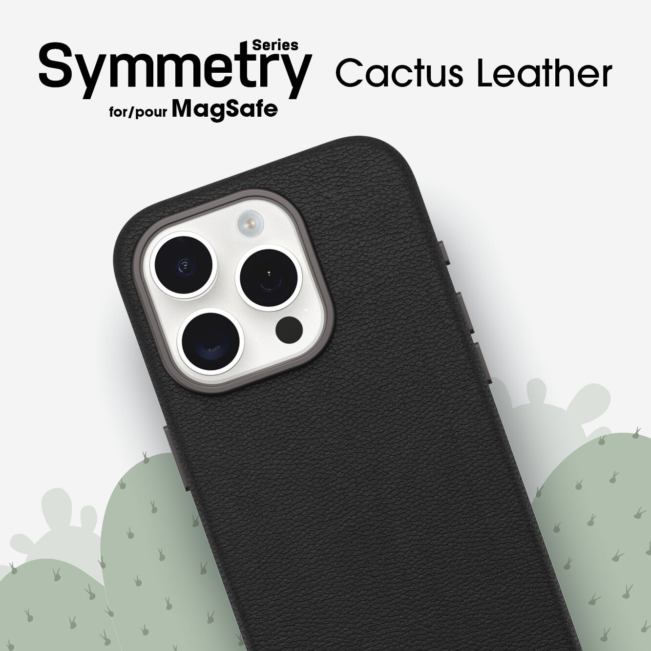 OtterBox Symmetry Cactus with MagSafe for iPhone 15 Pro in Noir Ash