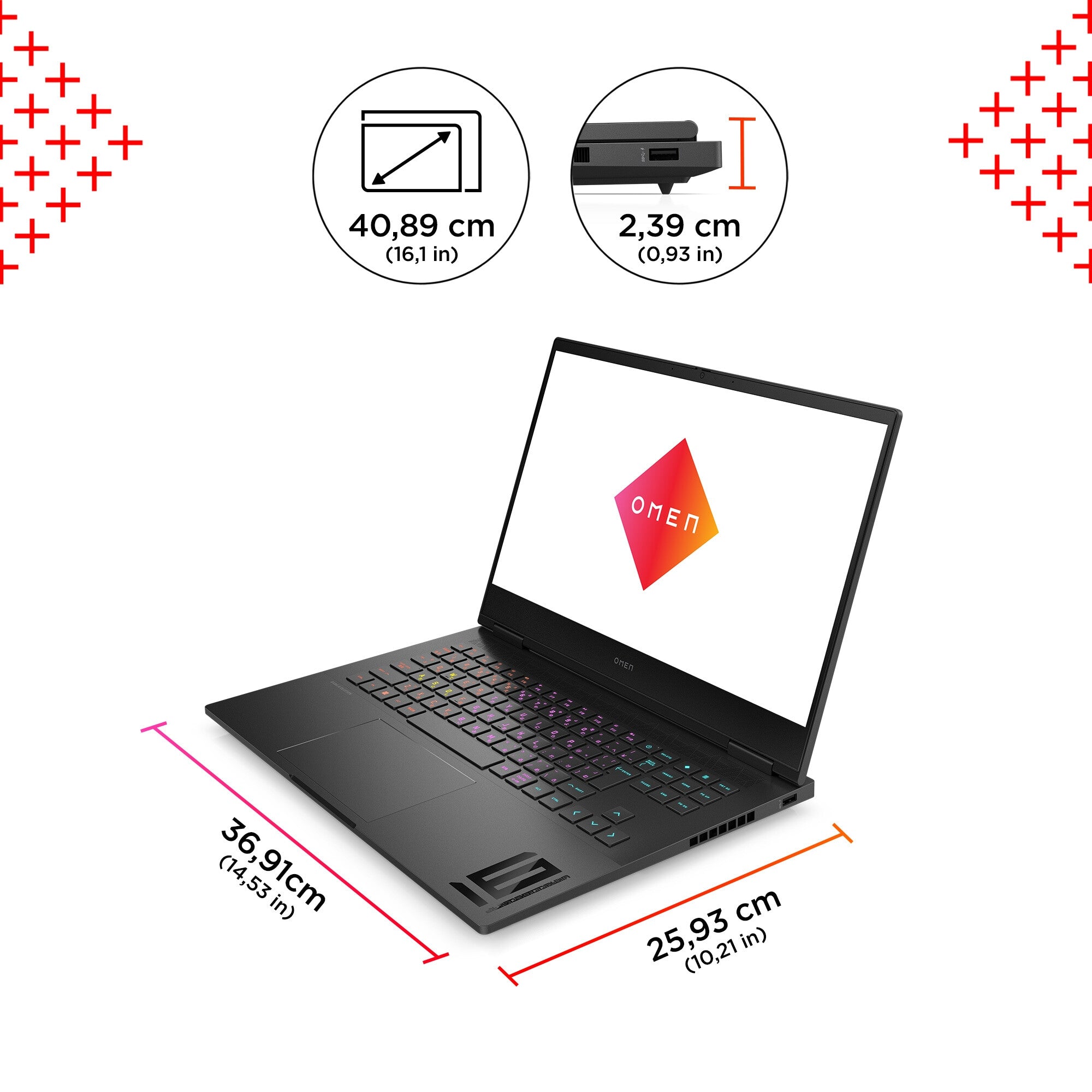 HP OMEN Gaming Laptop - 40.9 cm (16.1") - AMD Ryzen™ 7 7840HS - 16 GB DDR5-SDRAM - 1 TB SSD - NVIDIA GeForce RTX 4060 - Wi-Fi 6E - Windows 11 Home - Black